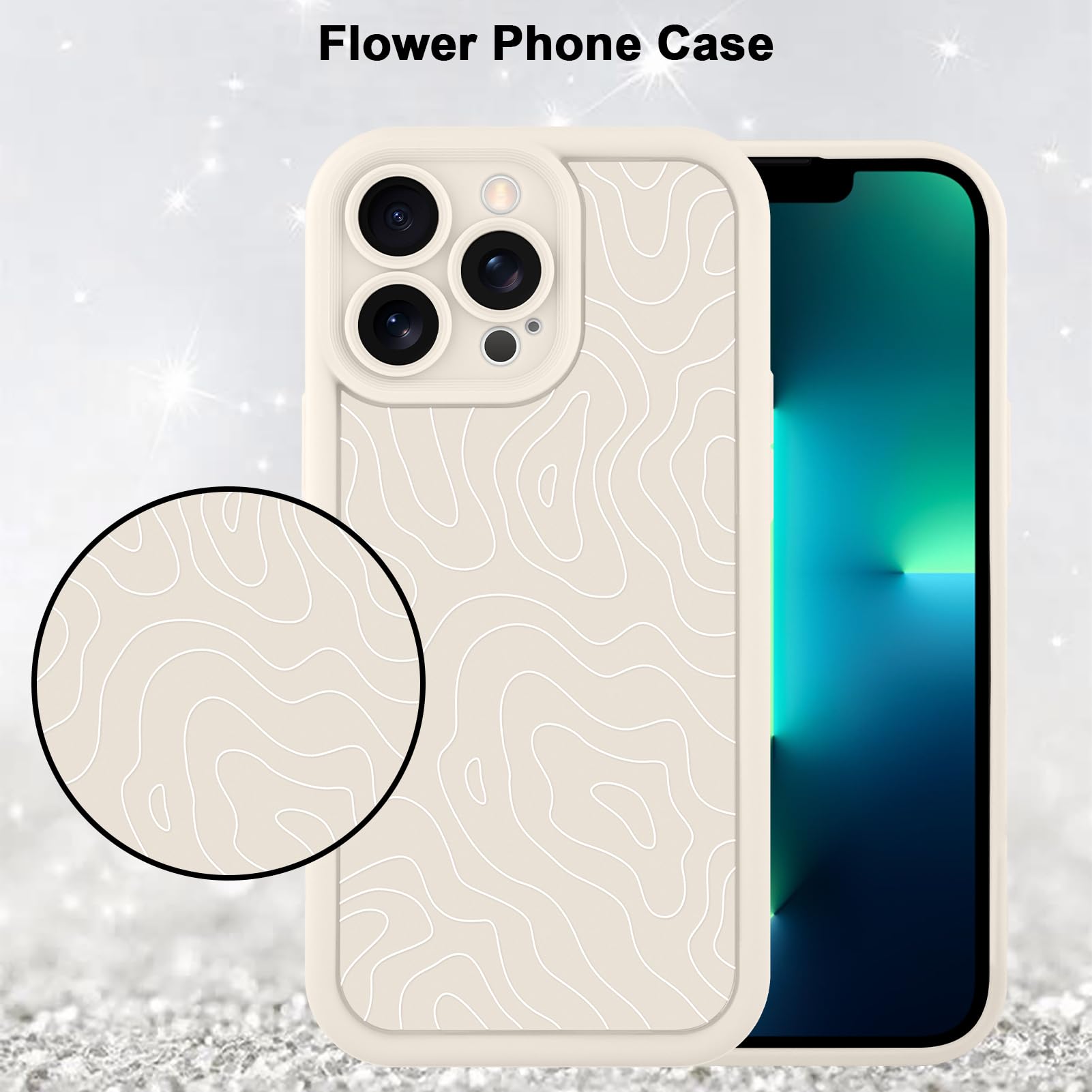 Foto 6 pulgar | Funda De Teléfono Mzelq Silicone Wave Ripple Para Iphone 13 Pro Max - Venta Internacional.