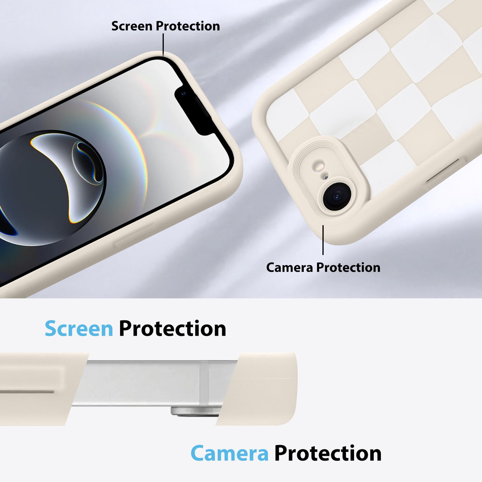 Foto 6 pulgar | Funda De Teléfono Kanghar Compatible Con Iphone 16e De Silicona Blanca - Venta Internacional.
