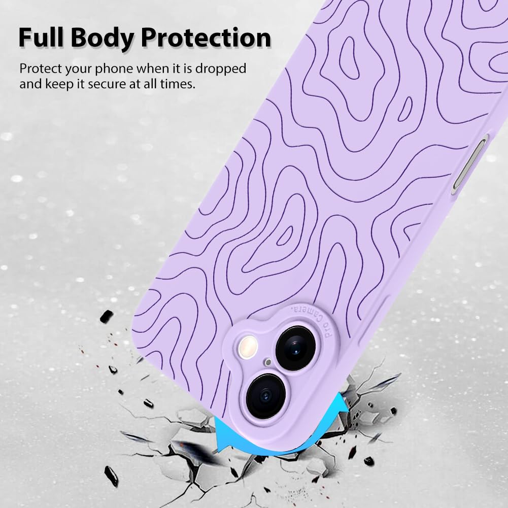 Foto 3 pulgar | Funda De Teléfono Mzelq Para Iphone 16 Plus Silicone Wave Ripple Purple - Venta Internacional.