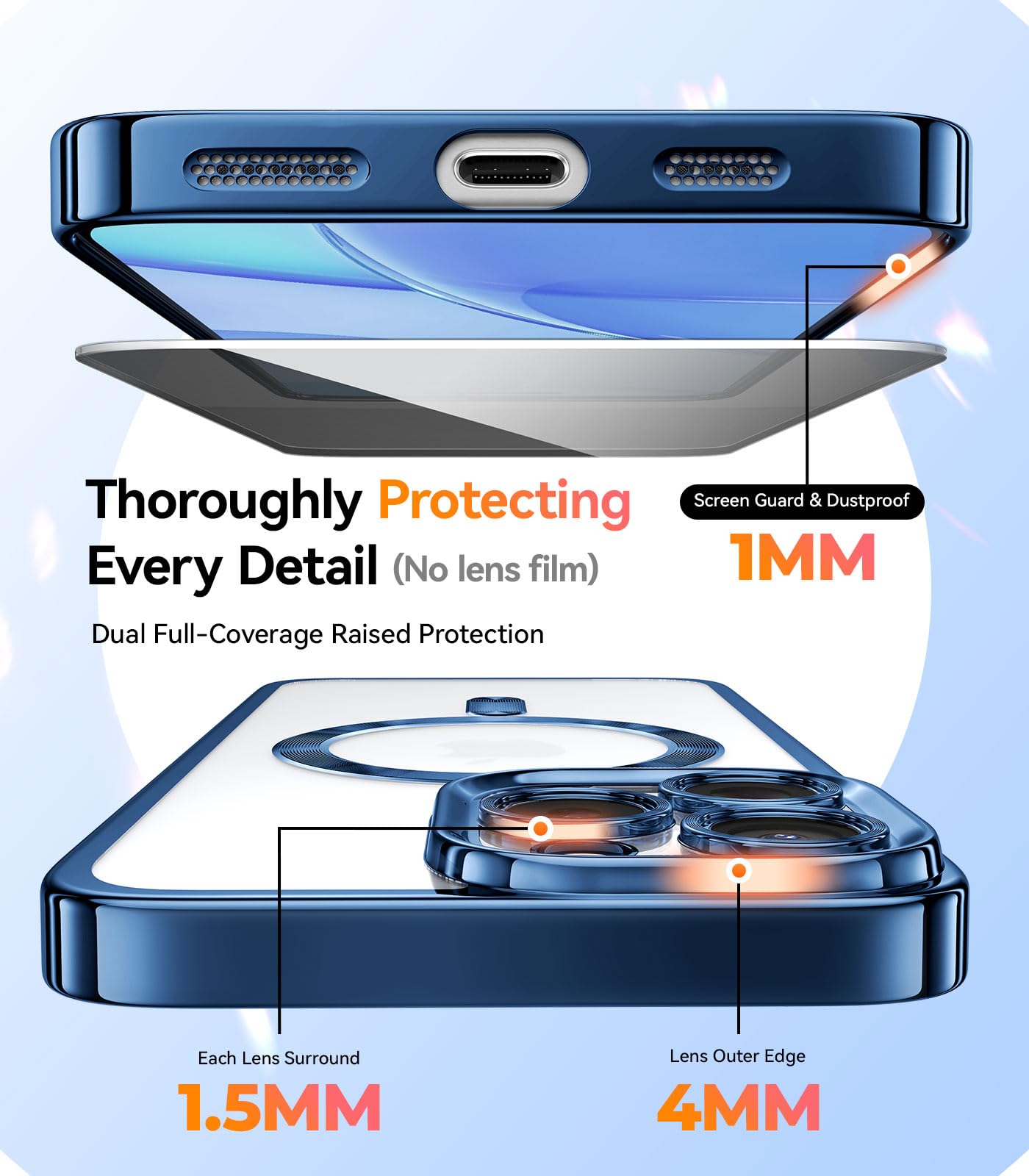 Foto 4 pulgar | Funda De Teléfono Meifigno Diseñada Para Iphone 15 Pro Max Con Accesorios - Venta Internacional.