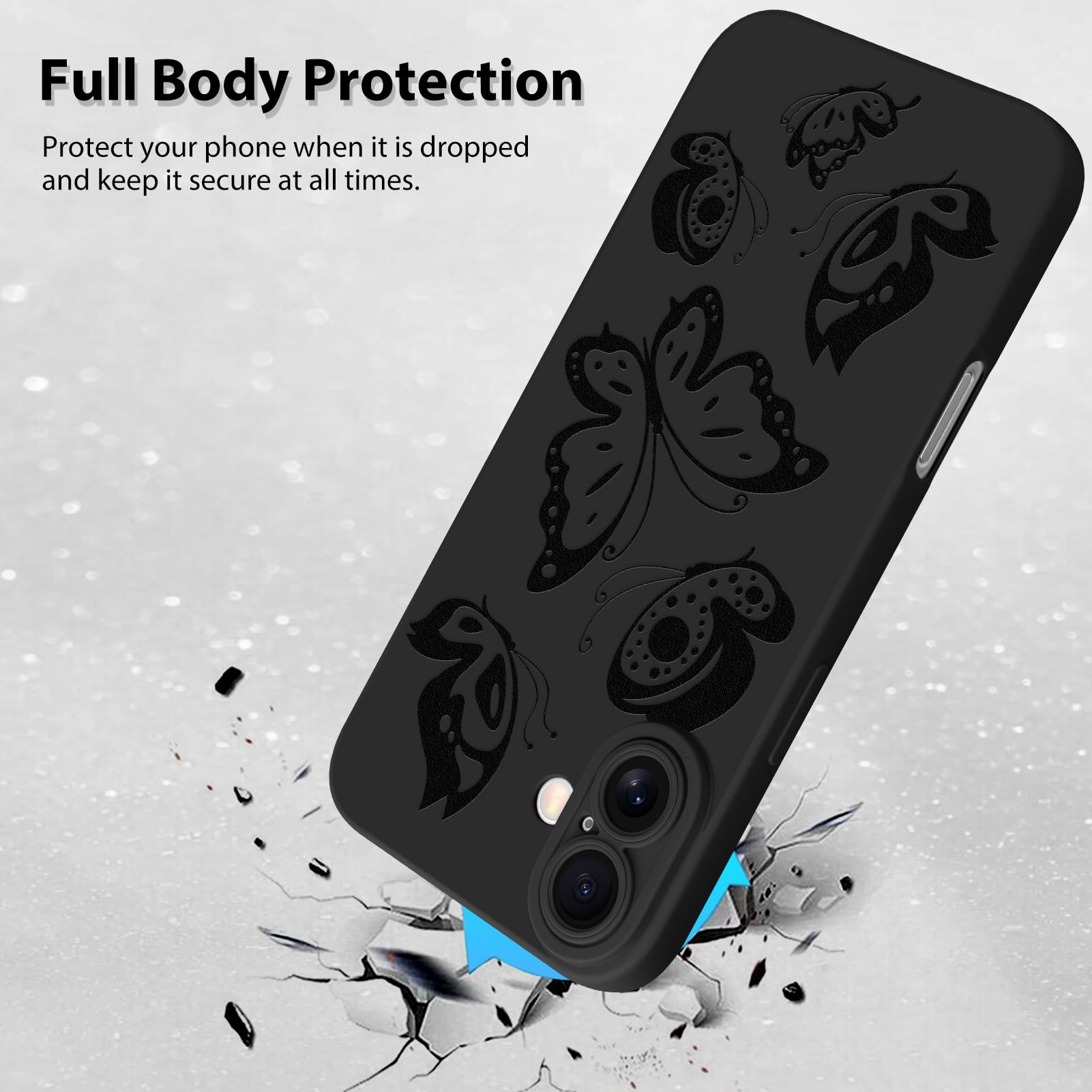 Foto 3 pulgar | Funda De Teléfono Mzelq Para Iphone 16, Silicona, Diseño De Mariposas - Venta Internacional.