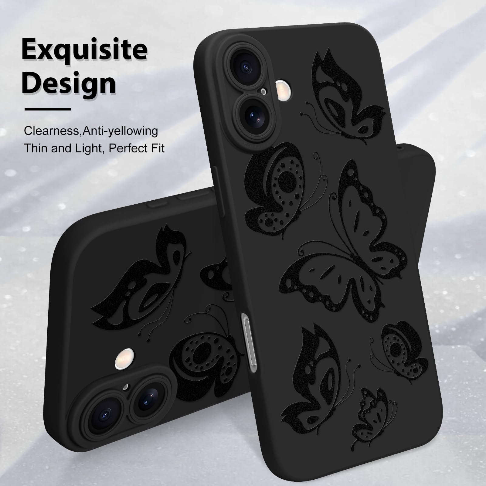 Foto 4 pulgar | Funda De Teléfono Mzelq Para Iphone 16, Silicona, Diseño De Mariposas - Venta Internacional.