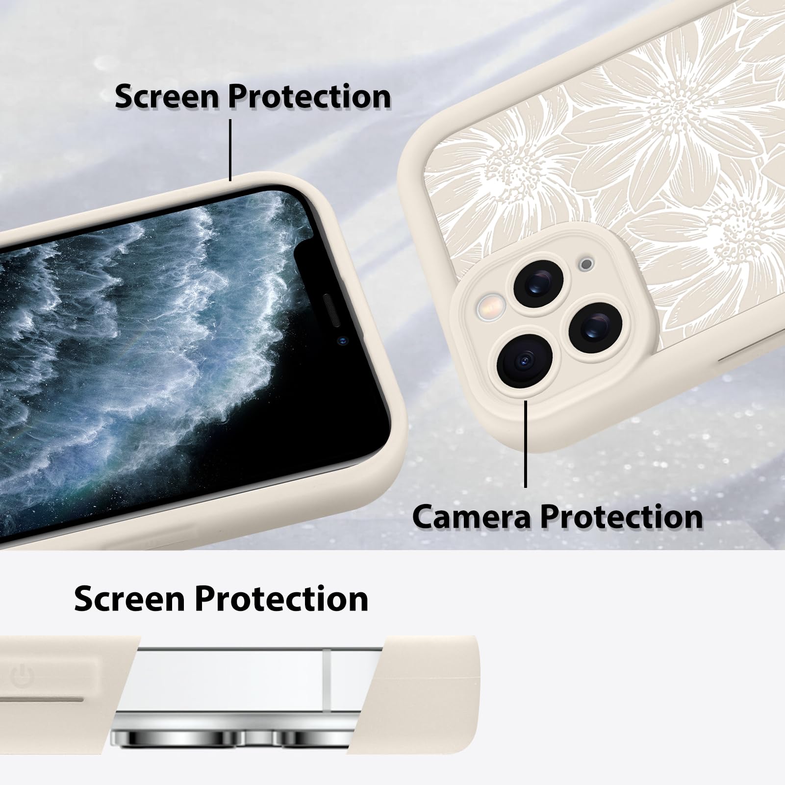 Foto 5 pulgar | Funda De Teléfono Mzelq Para Iphone 11 Pro Max Silicone Sunflower - Venta Internacional.