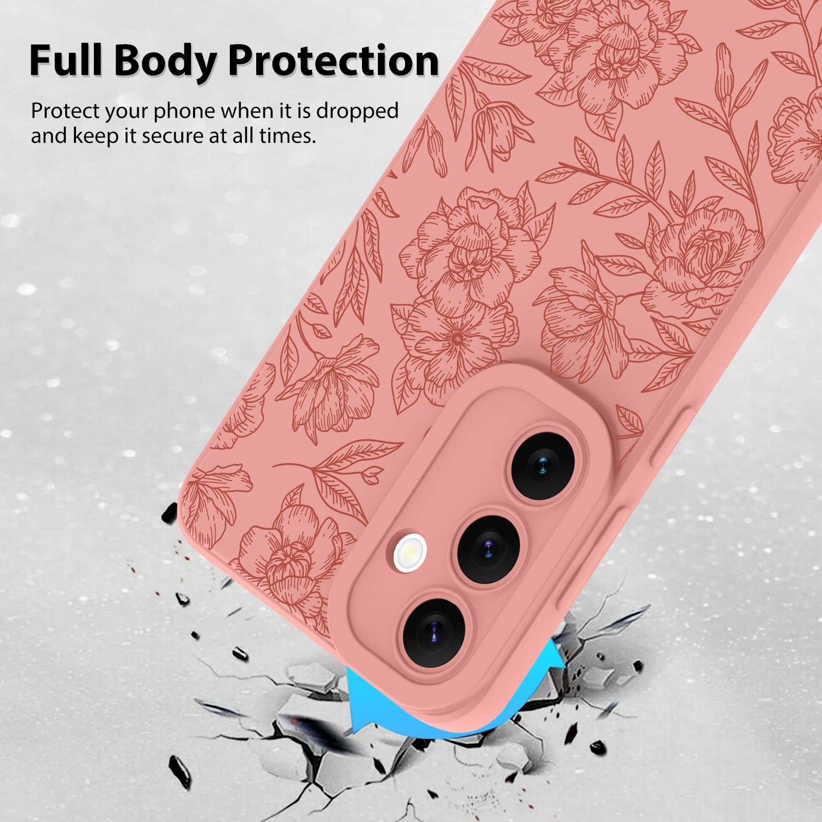 Foto 3 pulgar | Funda De Silicona Mzelq Con Estampado Floral Para Samsung Galaxy S24 Fe, Color Rosa - Venta Internacional.