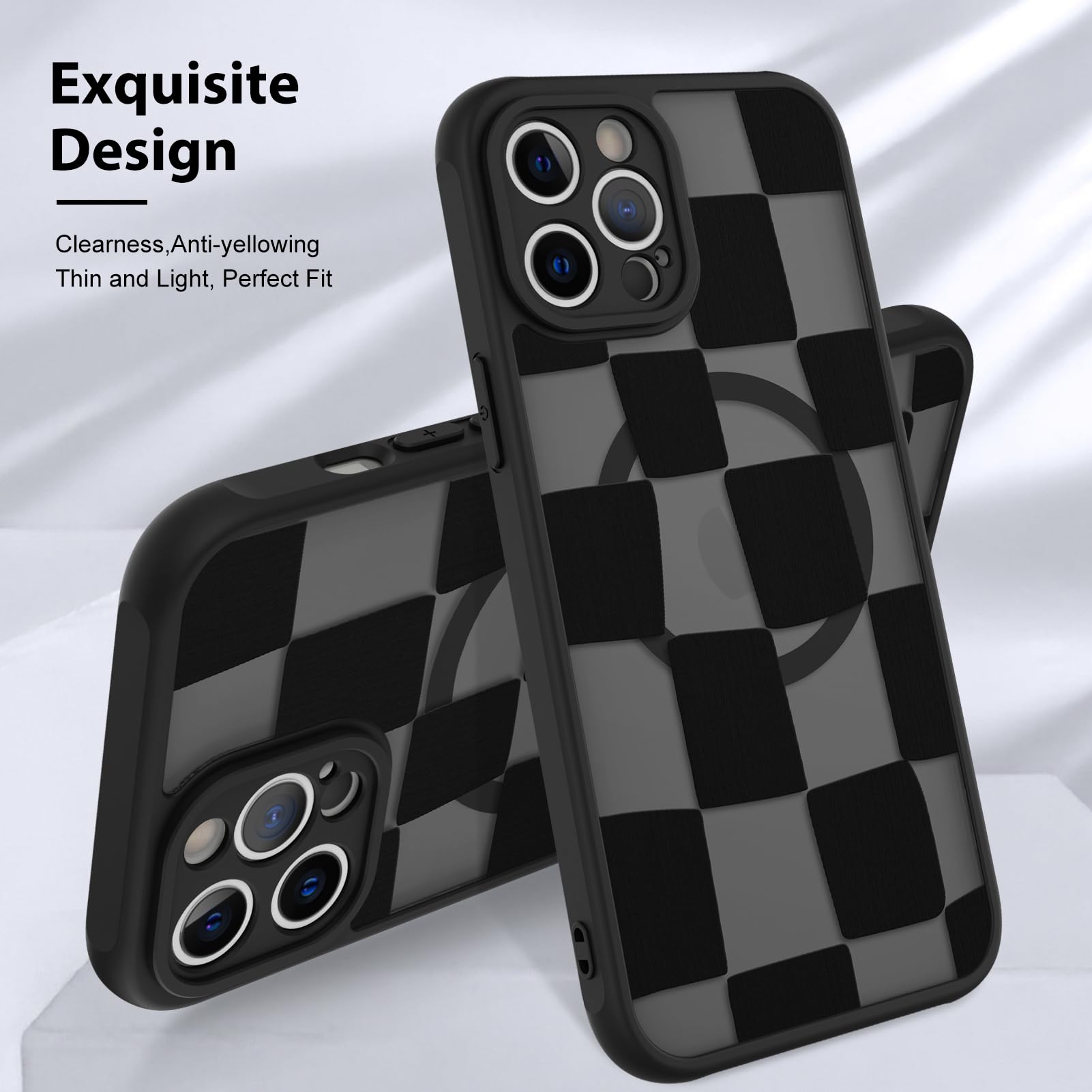 Foto 3 | Funda De Teléfono Kanghar Para Iphone 12 Pro De Estética Mate A Cuadros - Venta Internacional.