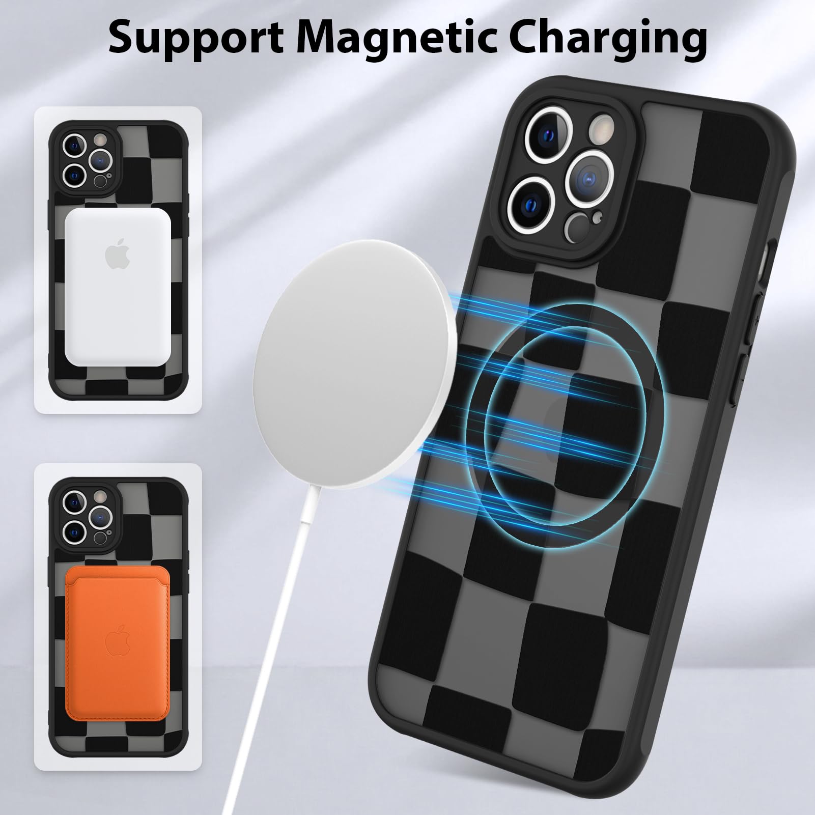Foto 7 pulgar | Funda De Teléfono Kanghar Para Iphone 12 Pro De Estética Mate A Cuadros - Venta Internacional.