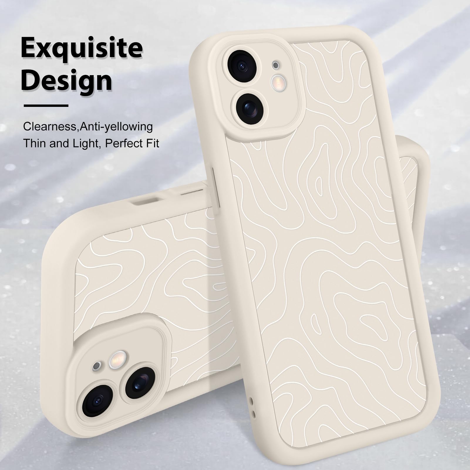 Foto 4 pulgar | Funda De Teléfono Mzelq Para Iphone 11 Silicone Wave Ripple White - Venta Internacional.