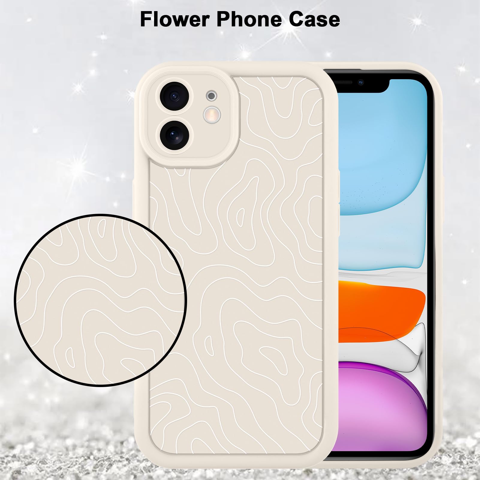 Foto 6 pulgar | Funda De Teléfono Mzelq Para Iphone 11 Silicone Wave Ripple White - Venta Internacional.