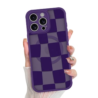 Foto 1 | Funda De Teléfono Kanghar Para Iphone 16 Pro Max A Cuadros Morados - Venta Internacional.