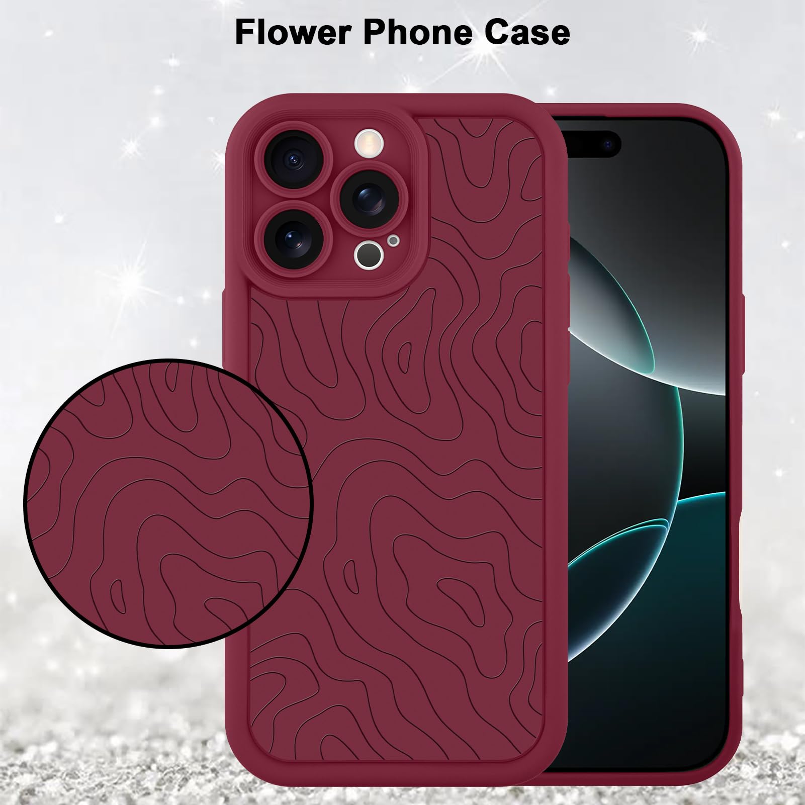 Foto 6 pulgar | Funda De Teléfono Mzelq Para Iphone 16 Pro Max Silicone Red - Venta Internacional.