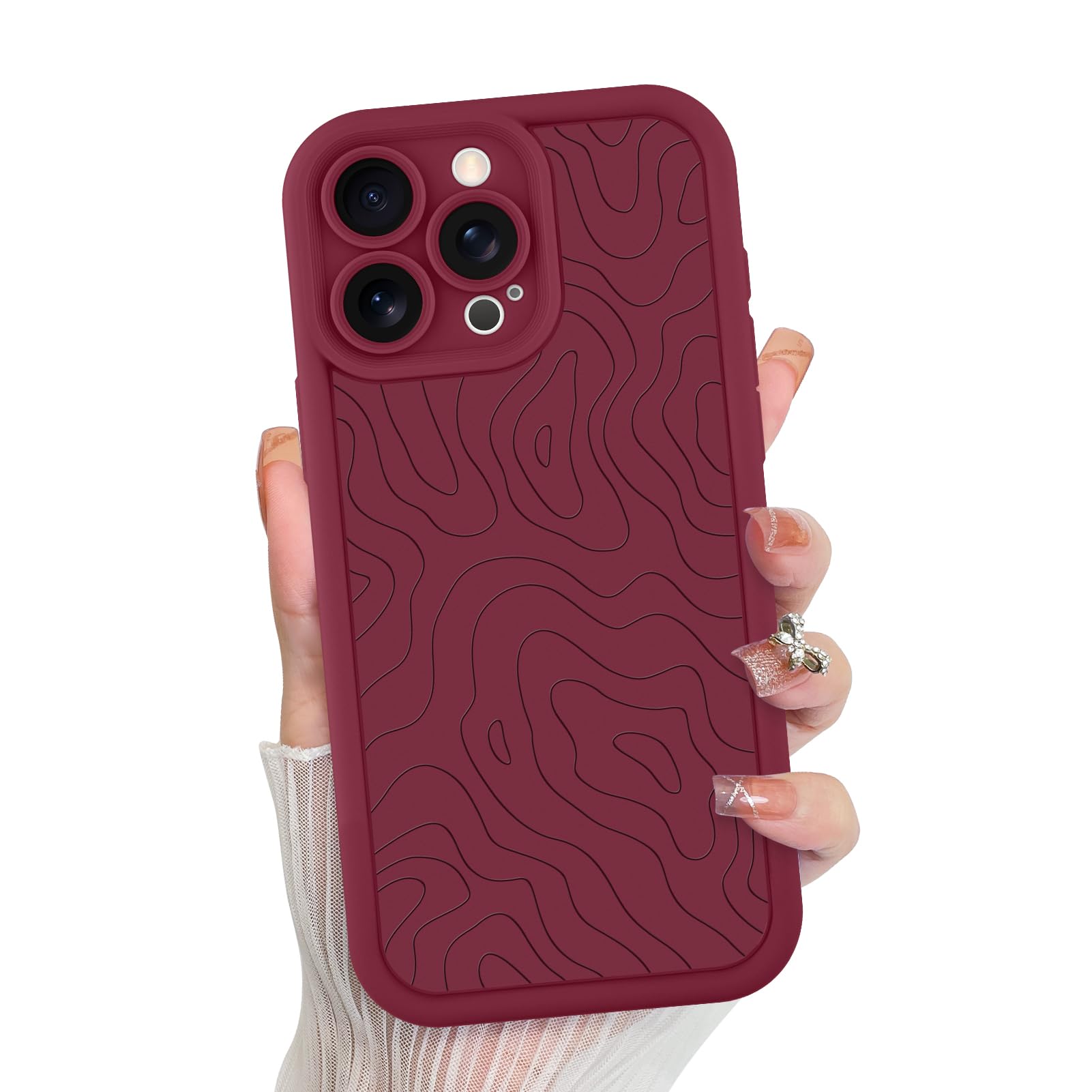 Foto 2 pulgar | Funda De Teléfono Mzelq Para Iphone 15 Pro De Silicona A Prueba De Golpes - Rojo - Venta Internacional.