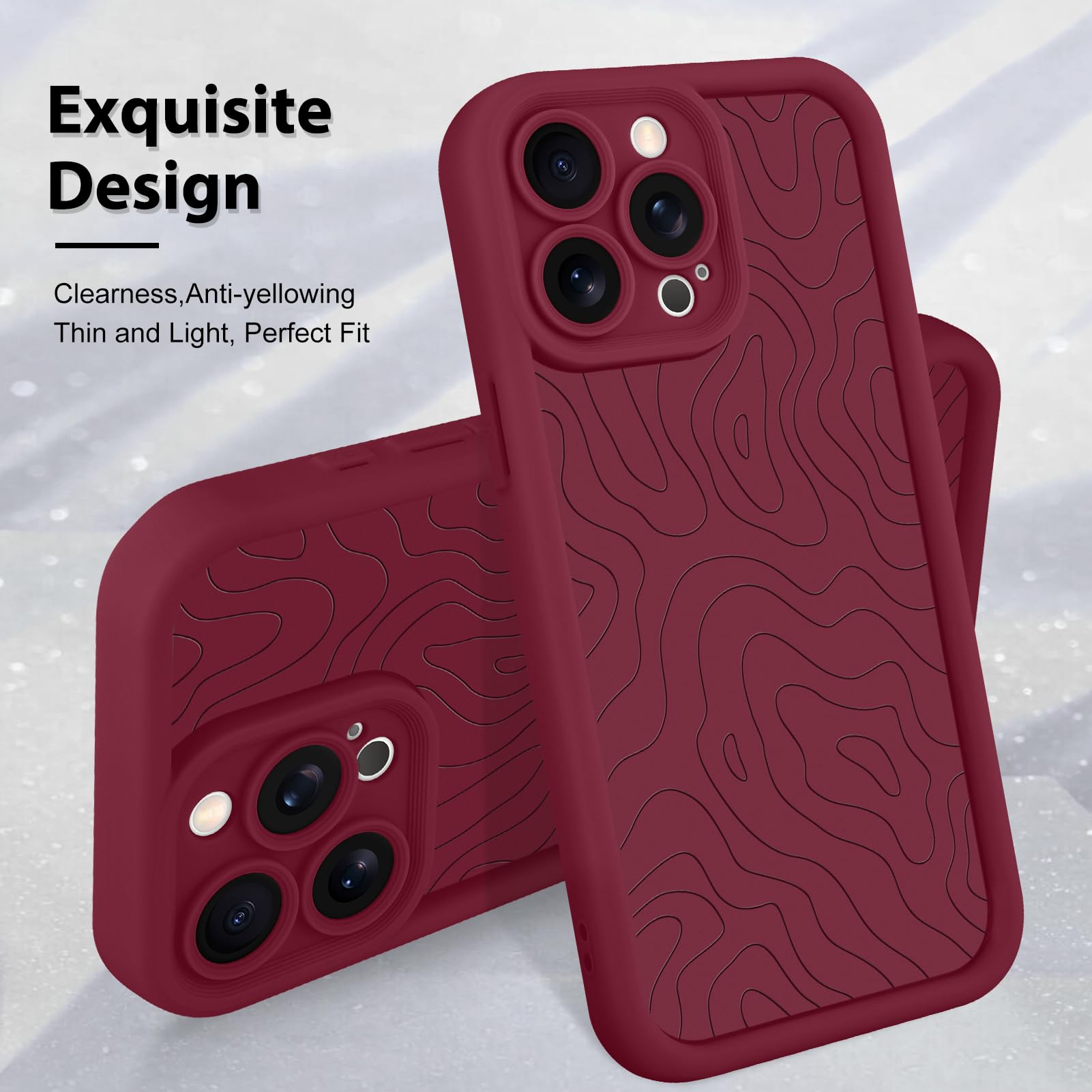 Foto 4 pulgar | Funda De Teléfono Mzelq Para Iphone 15 Pro De Silicona A Prueba De Golpes - Rojo - Venta Internacional.