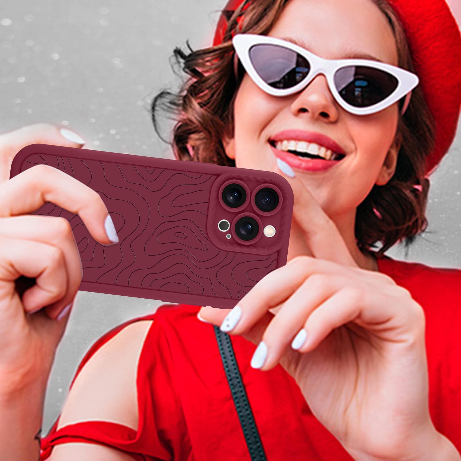 Foto 7 pulgar | Funda De Teléfono Mzelq Para Iphone 15 Pro De Silicona A Prueba De Golpes - Rojo - Venta Internacional.
