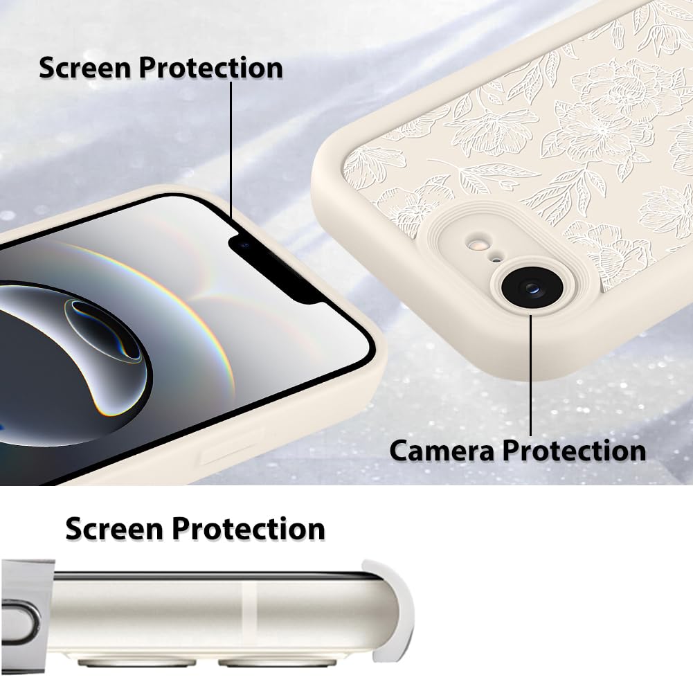 Foto 5 pulgar | Funda De Teléfono Mzelq Para Iphone 16e, Silicona, Rosa, Floral, Blanca - Venta Internacional.