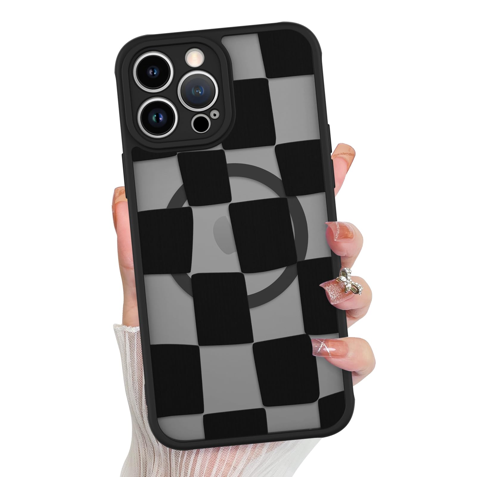 Foto 2 pulgar | Funda De Teléfono Kanghar Para Iphone 14 Pro Max A Cuadros Mate - Venta Internacional.