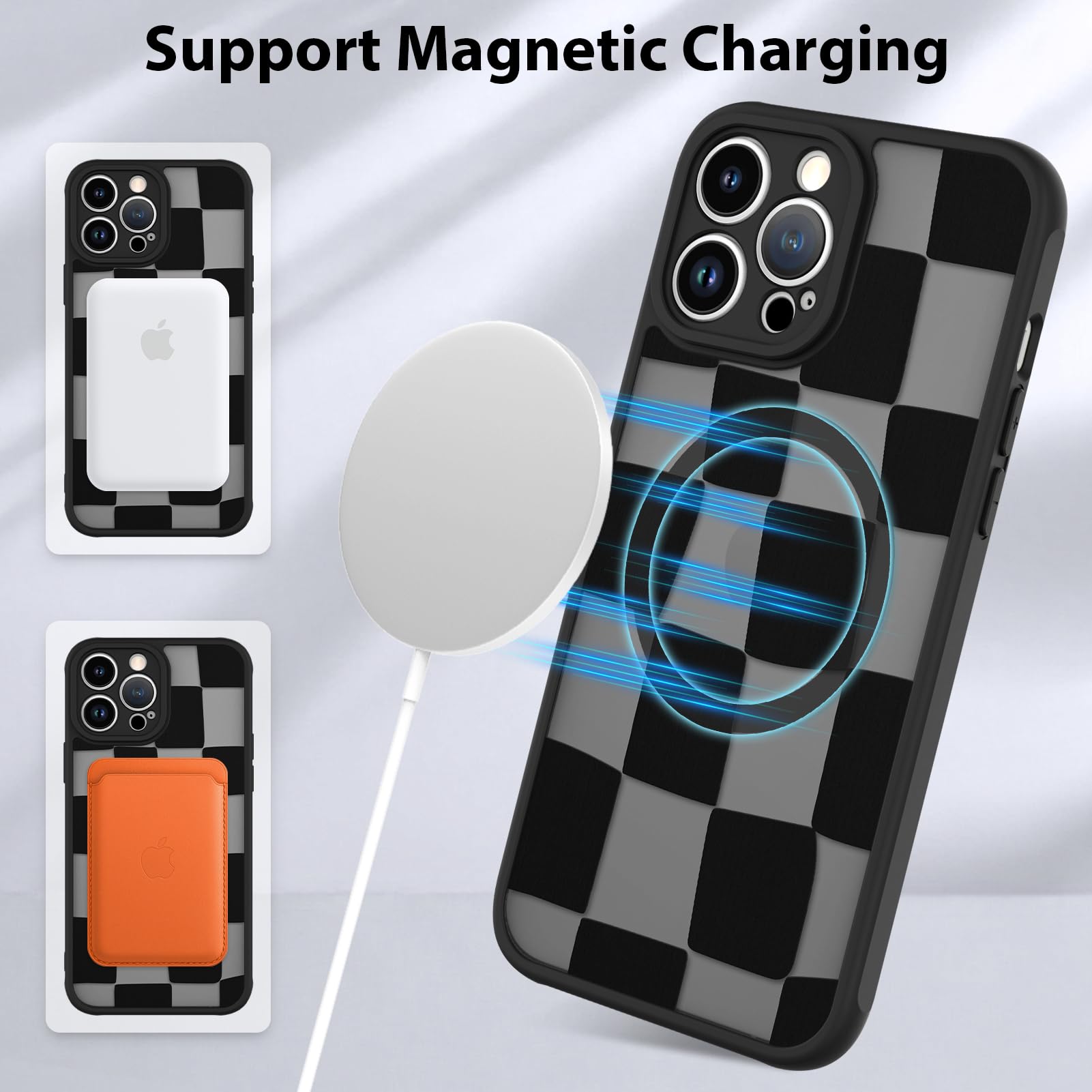 Foto 7 pulgar | Funda De Teléfono Kanghar Para Iphone 14 Pro Max A Cuadros Mate - Venta Internacional.
