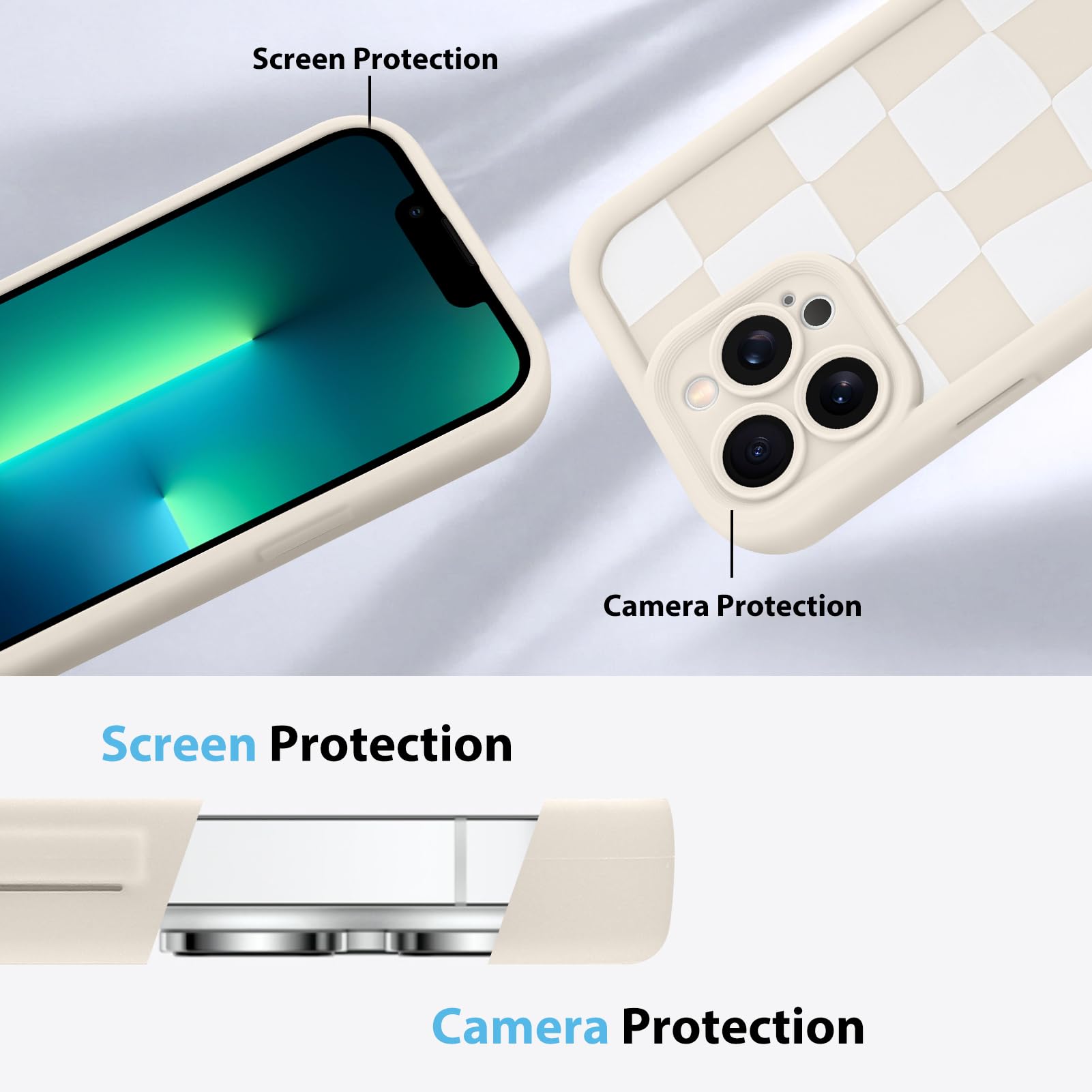 Foto 6 pulgar | Funda De Teléfono Kanghar Compatible Con Iphone 13 Pro Max - Blanca - Venta Internacional.