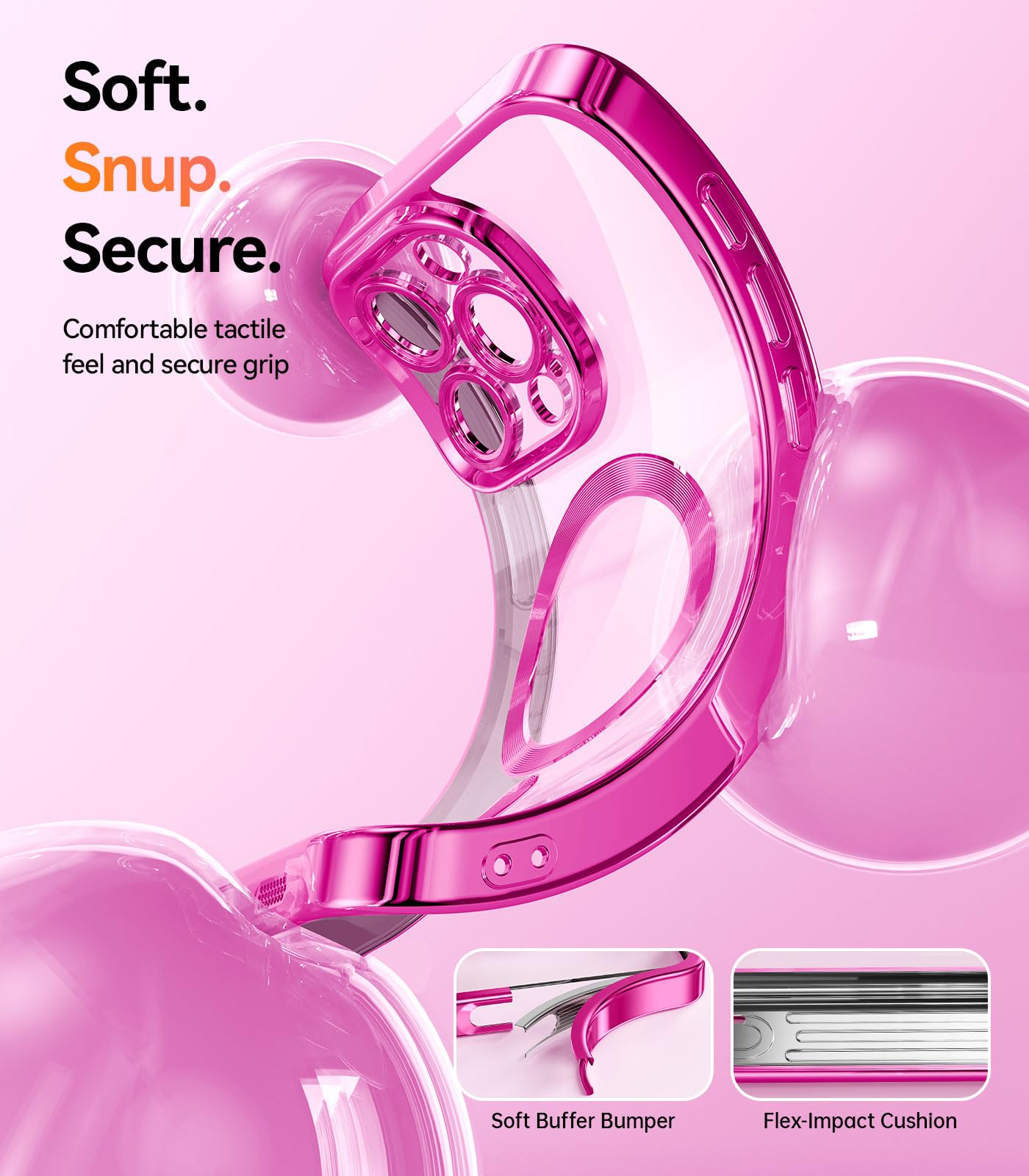 Foto 5 pulgar | Funda De Teléfono Meifigno Diseñada Para Iphone 15 Pro Max, Color Rosa Intenso - Venta Internacional.