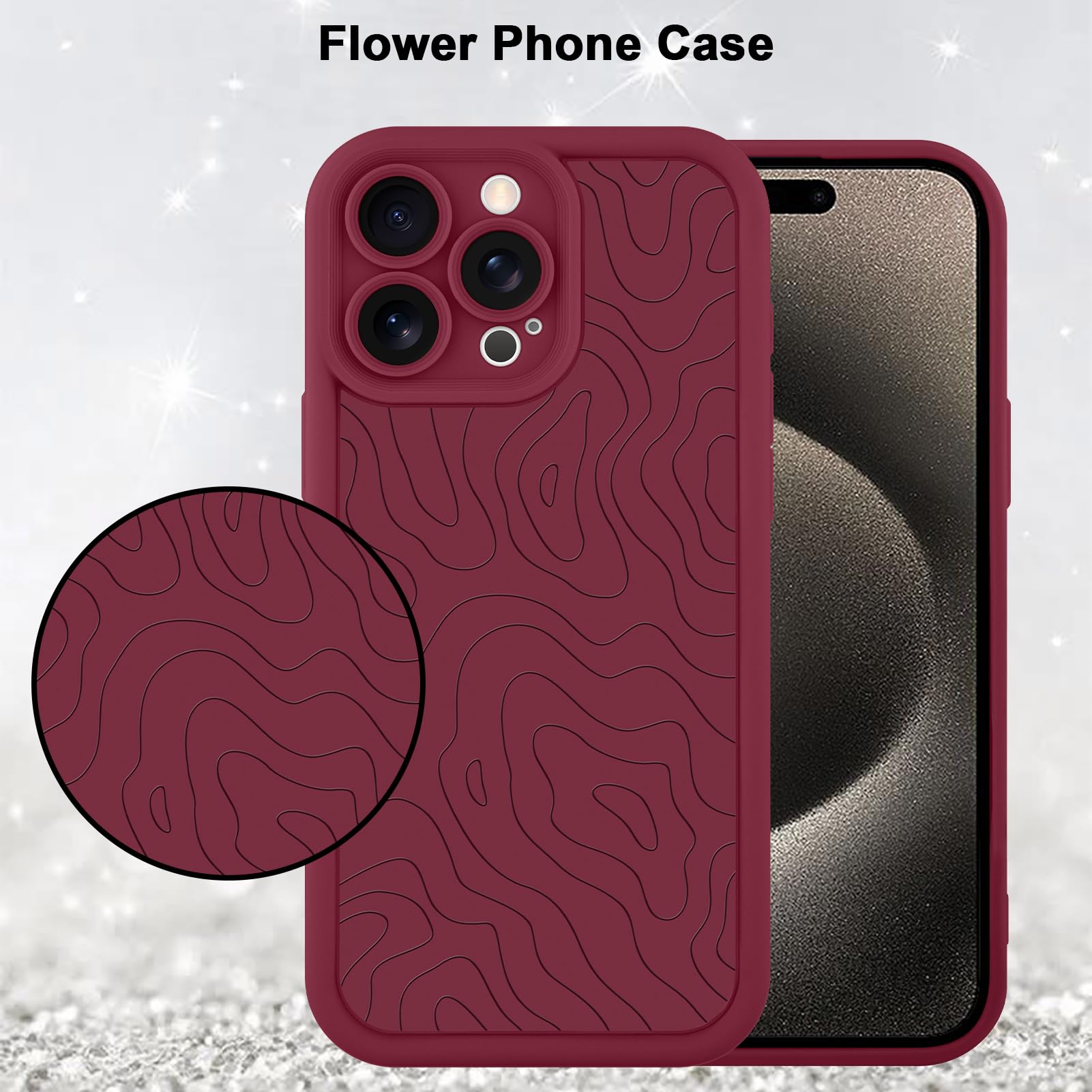 Foto 6 pulgar | Funda De Teléfono Mzelq Silicone Wave Ripple Cute Para Iphone 15 Pro Max - Venta Internacional.