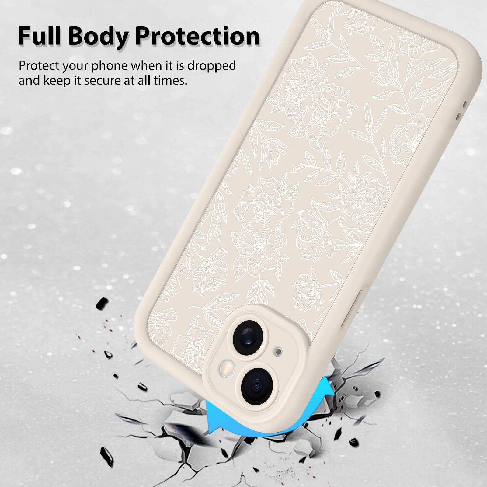 Foto 3 pulgar | Funda De Teléfono Mzelq Para Iphone 14 Pro Con Estampado Floral De Silicona - Venta Internacional.