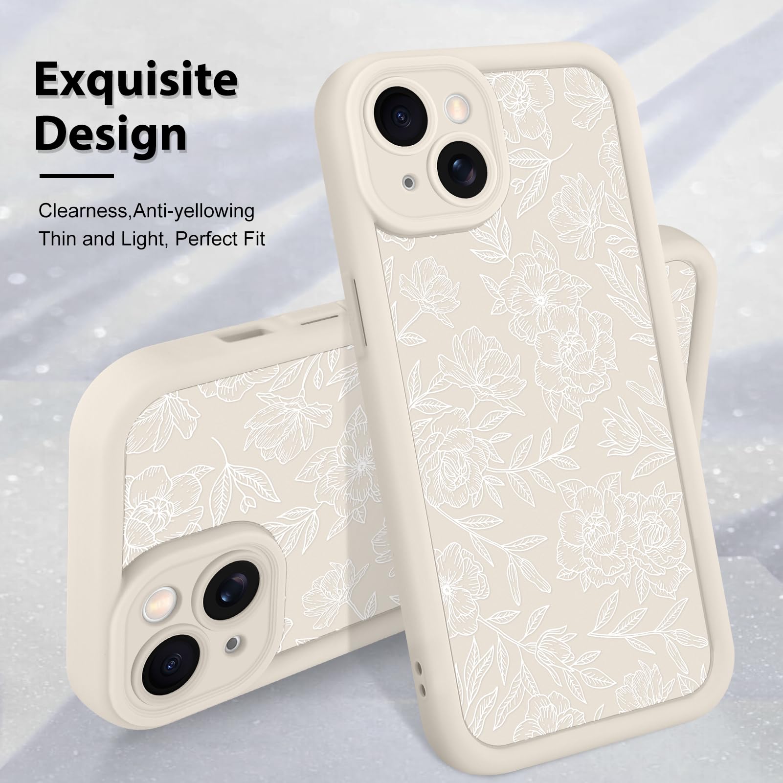 Foto 4 pulgar | Funda De Teléfono Mzelq Para Iphone 14 Pro Con Estampado Floral De Silicona - Venta Internacional.