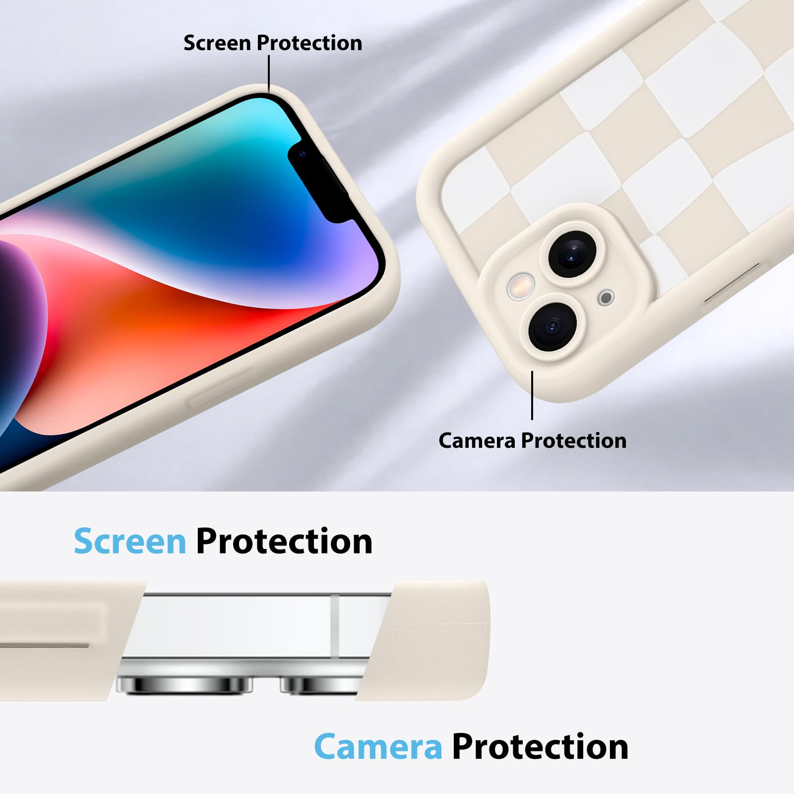 Foto 6 pulgar | Funda De Teléfono Kanghar Compatible Con Iphone 14 De Silicona Blanca - Venta Internacional.