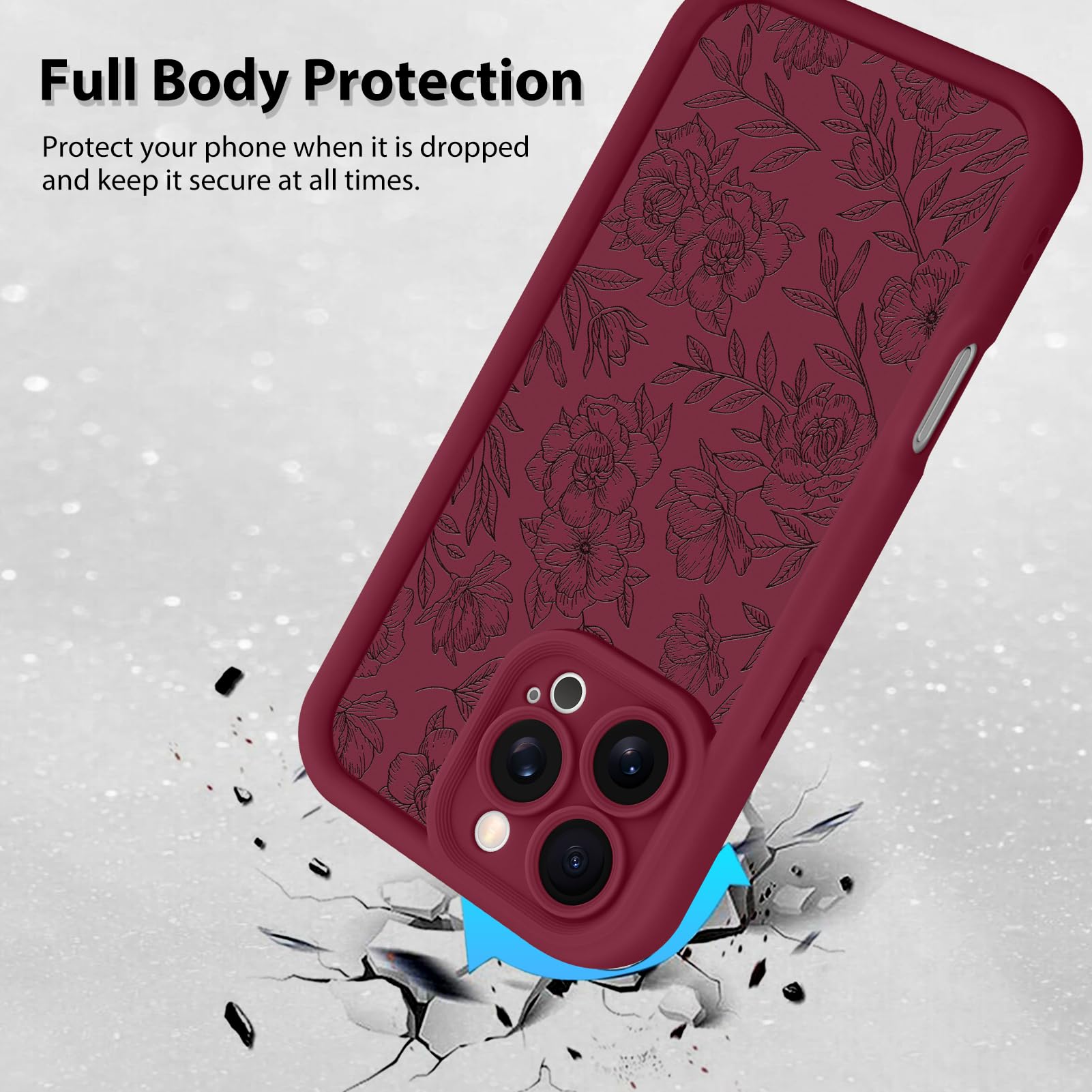 Foto 3 pulgar | Funda De Teléfono Mzelq Para Iphone 16 Pro Max Silicone Red - Venta Internacional.