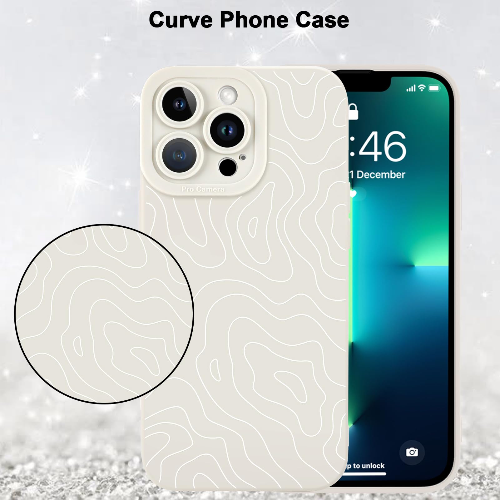 Foto 6 pulgar | Funda De Teléfono Mzelq Para Iphone 13 Pro Max De Silicona - Blanca - Venta Internacional.
