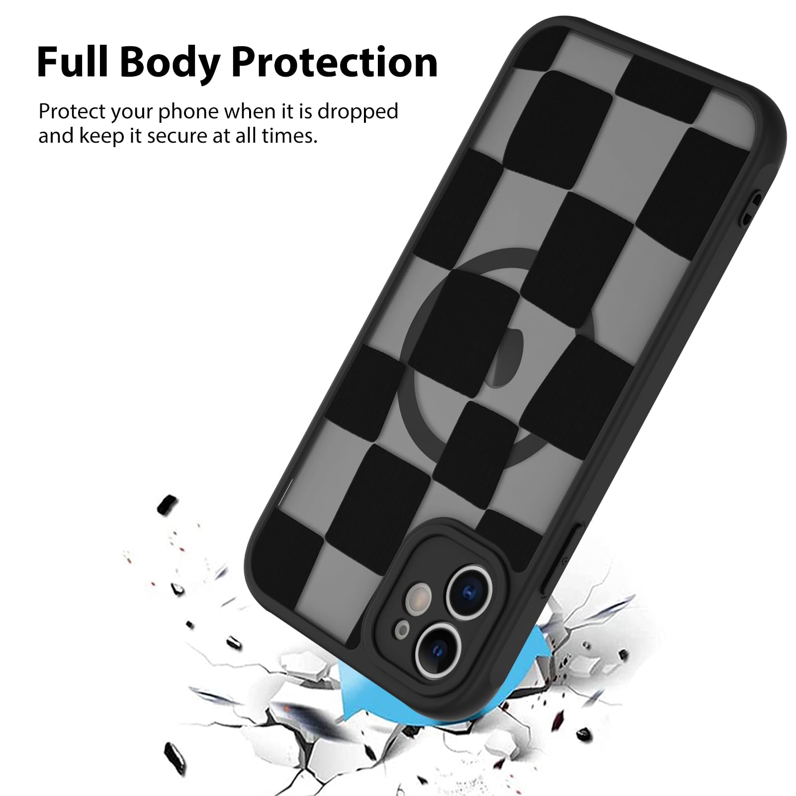 Foto 3 pulgar | Funda De Teléfono Kanghar Para Iphone 11 Con Estética Mate A Cuadros - Venta Internacional.