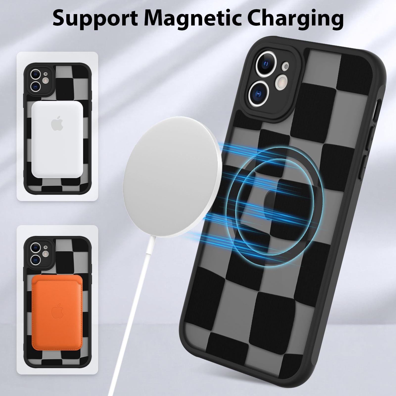 Foto 7 pulgar | Funda De Teléfono Kanghar Para Iphone 11 Con Estética Mate A Cuadros - Venta Internacional.