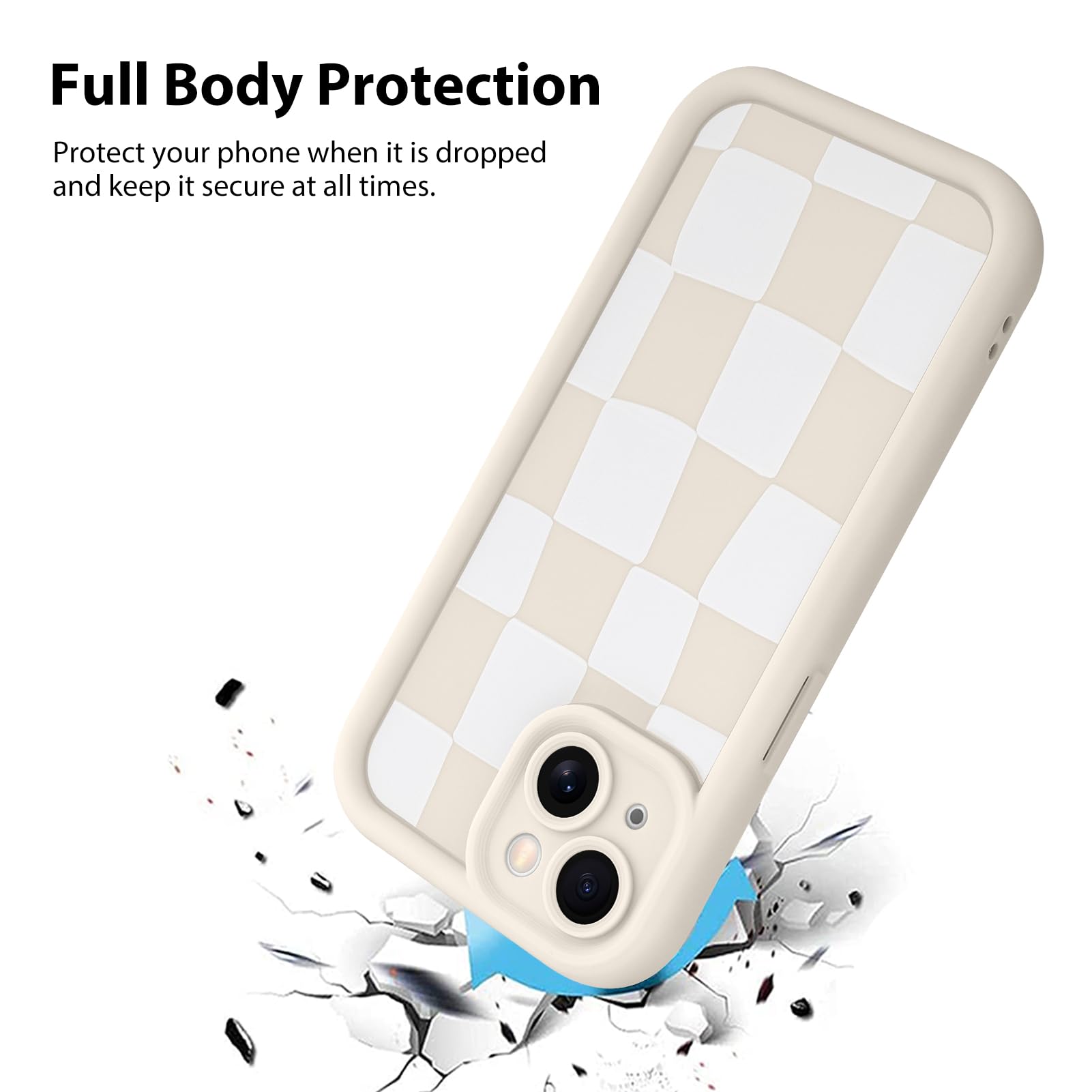 Foto 3 pulgar | Funda De Teléfono Kanghar Compatible Con Iphone 15 De Silicona Blanca - Venta Internacional.