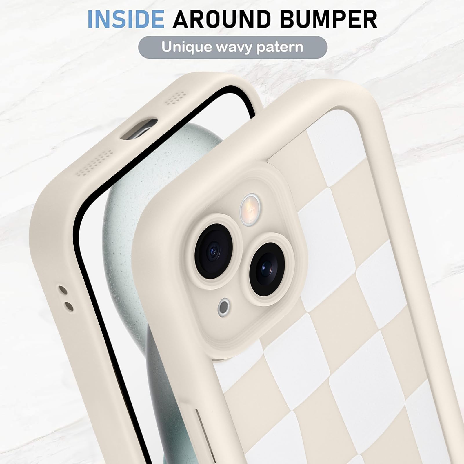 Foto 5 pulgar | Funda De Teléfono Kanghar Compatible Con Iphone 15 De Silicona Blanca - Venta Internacional.