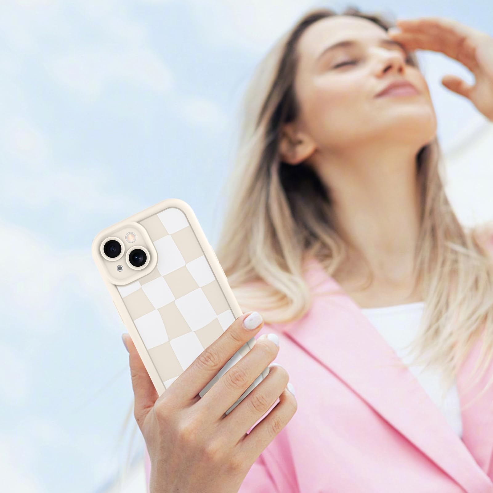 Foto 7 pulgar | Funda De Teléfono Kanghar Compatible Con Iphone 15 De Silicona Blanca - Venta Internacional.