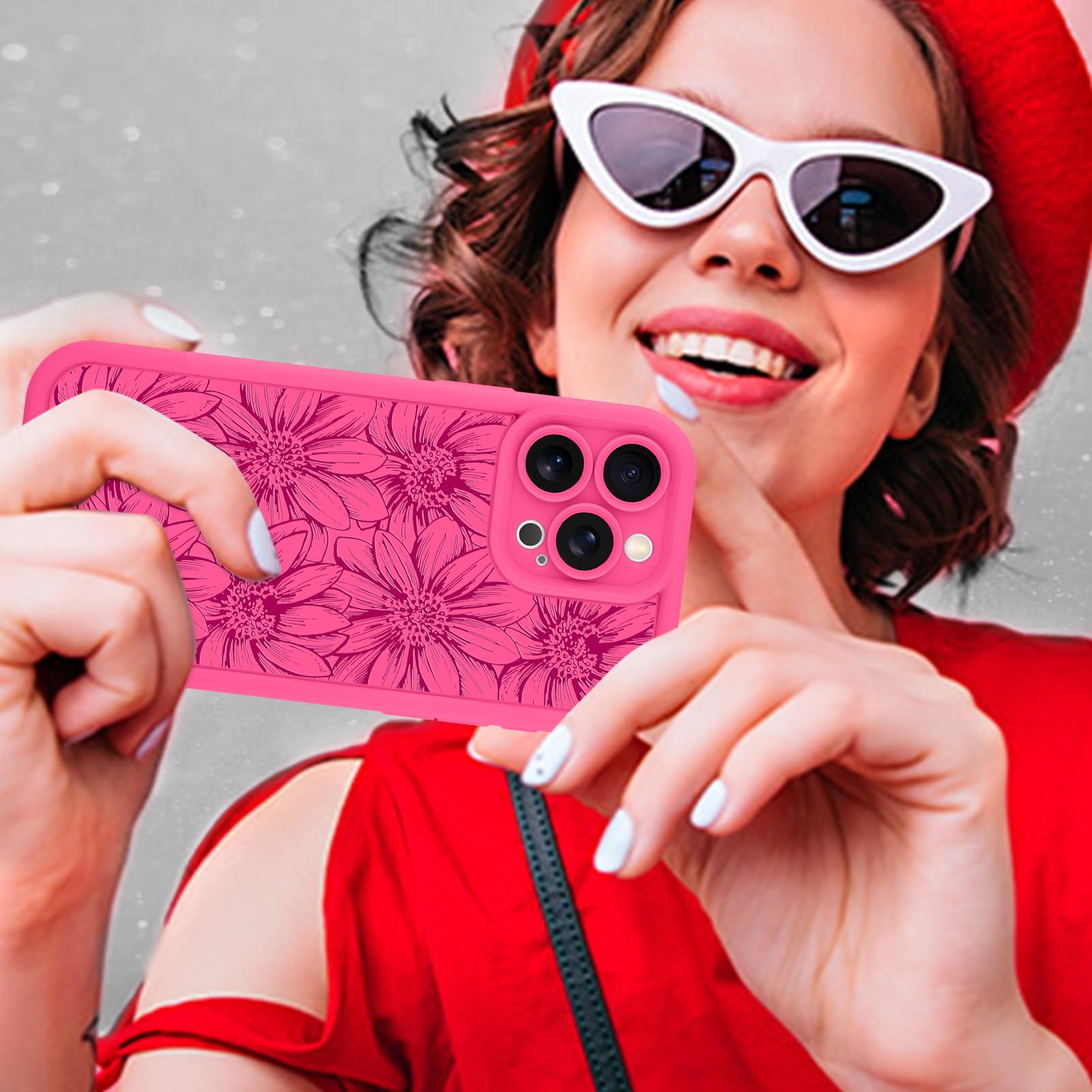 Foto 7 pulgar | Funda De Teléfono Mzelq De Silicona Con Diseño Floral De Girasol Para Iphone 15 Pro Max - Venta Internacional.