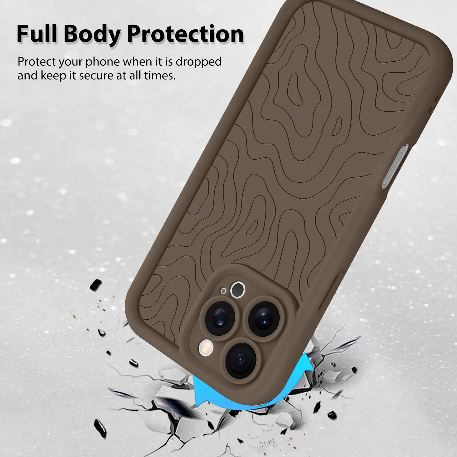 Foto 3 pulgar | Funda De Teléfono Mzelq Para Iphone 16 Pro Max Silicone - Marrón - Venta Internacional.