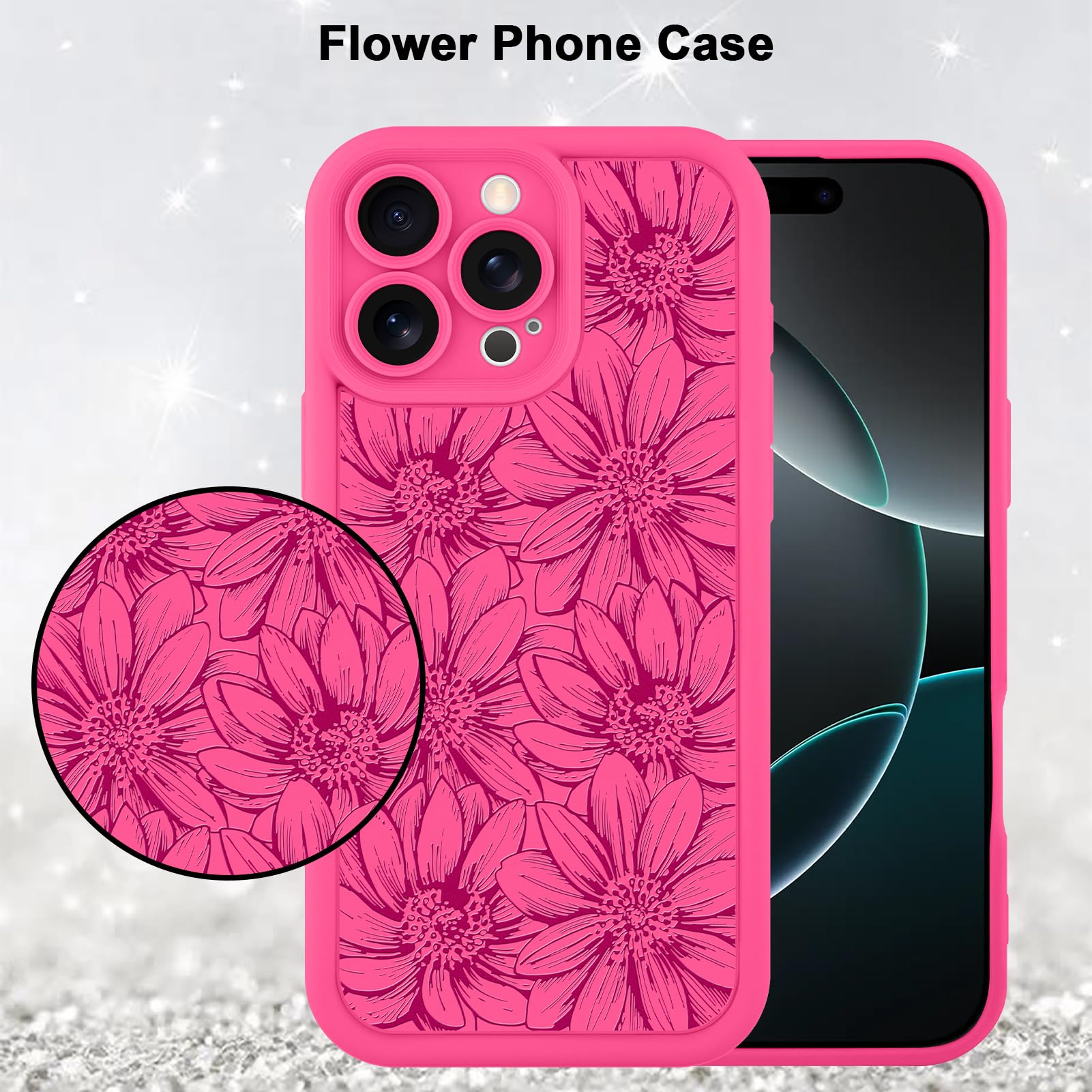 Foto 6 pulgar | Funda De Teléfono Mzelq Para Iphone 16 Pro Max Silicone Sunflower - Venta Internacional.