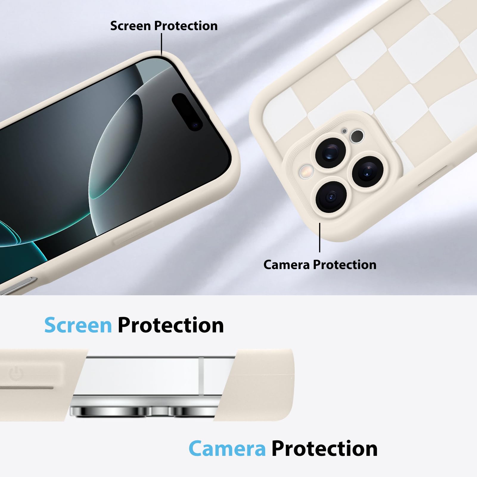 Foto 6 pulgar | Funda De Teléfono Kanghar Compatible Con Iphone 16 Pro Max - Blanca - Venta Internacional.