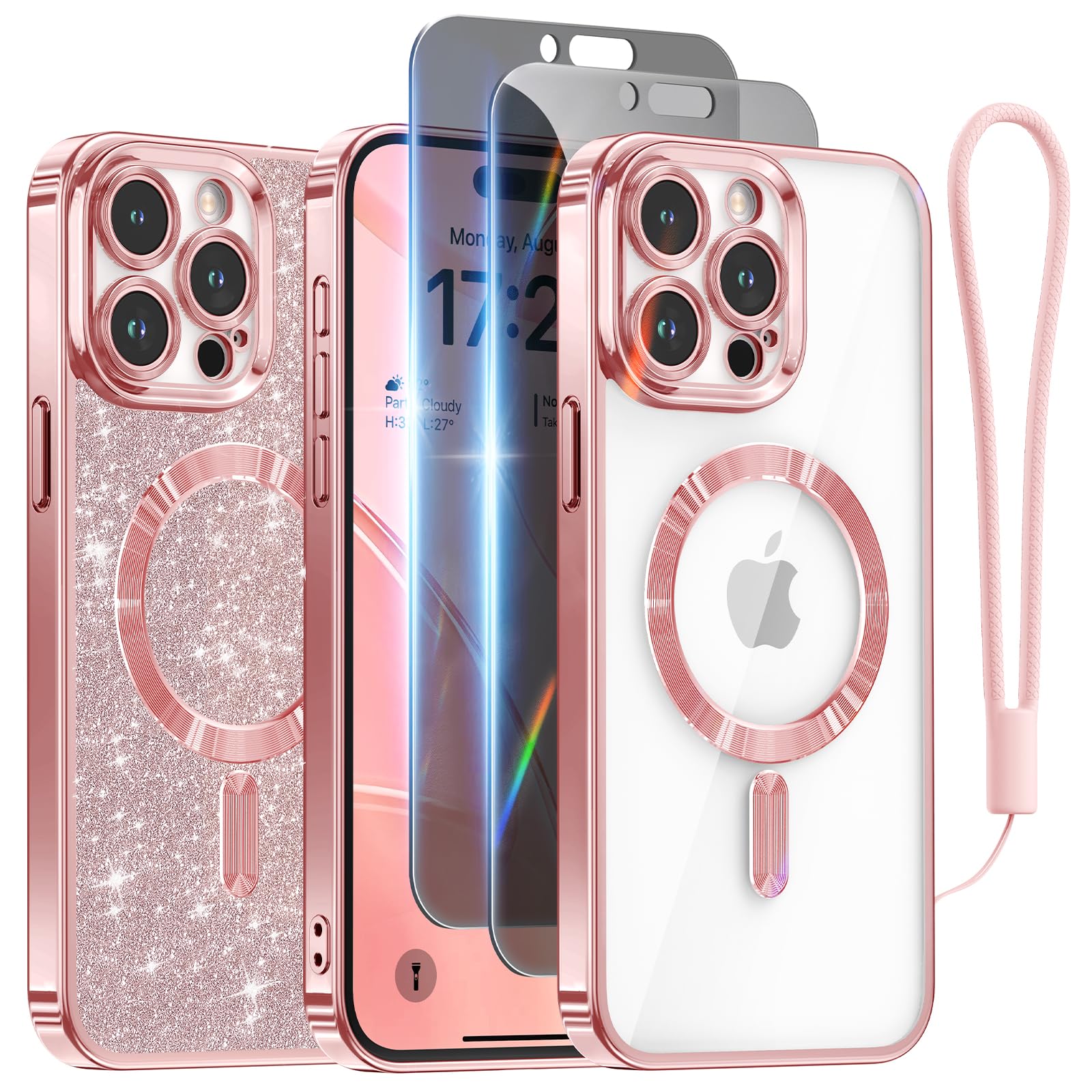 Foto 2 pulgar | Funda De Teléfono Meifigno Diseñada Para Iphone 15 Pro Max Rose Gold - Venta Internacional.