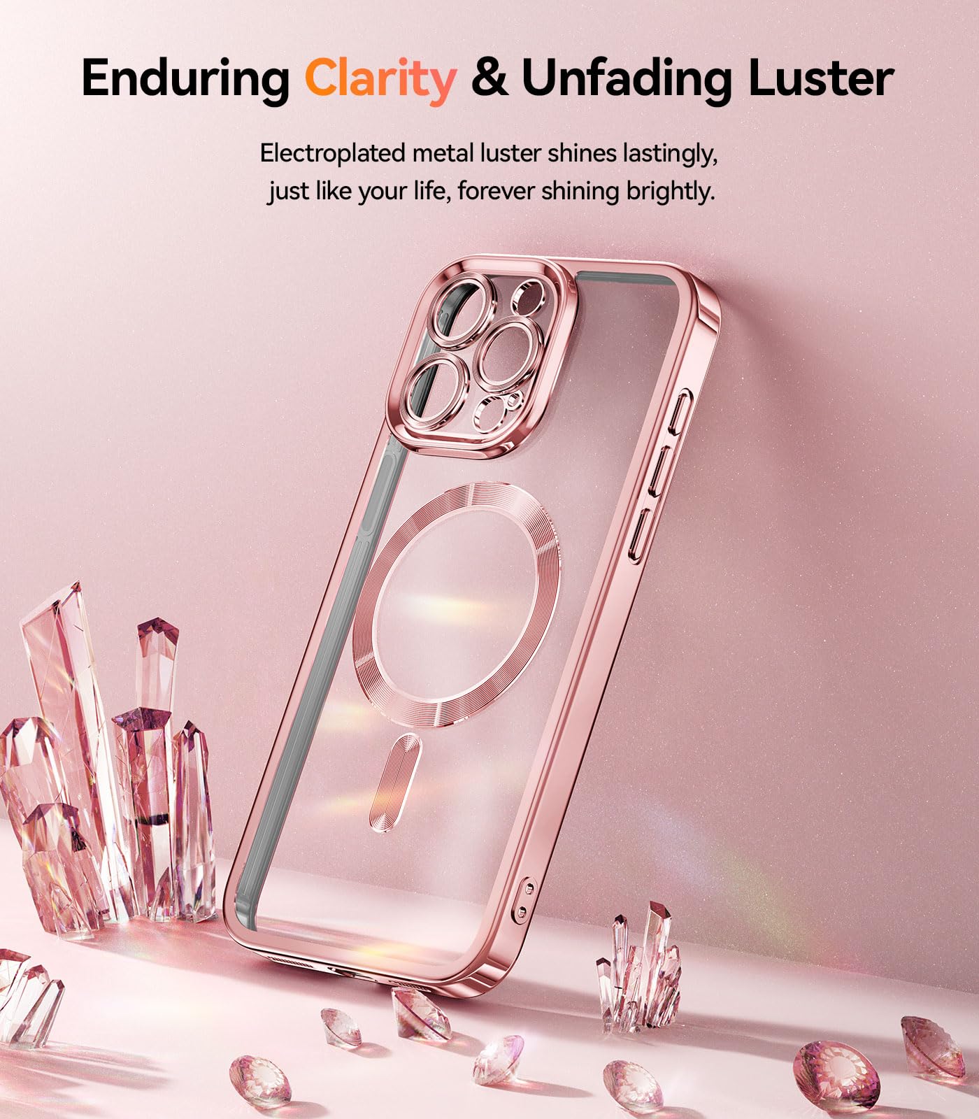 Foto 6 pulgar | Funda De Teléfono Meifigno Diseñada Para Iphone 15 Pro Max Rose Gold - Venta Internacional.