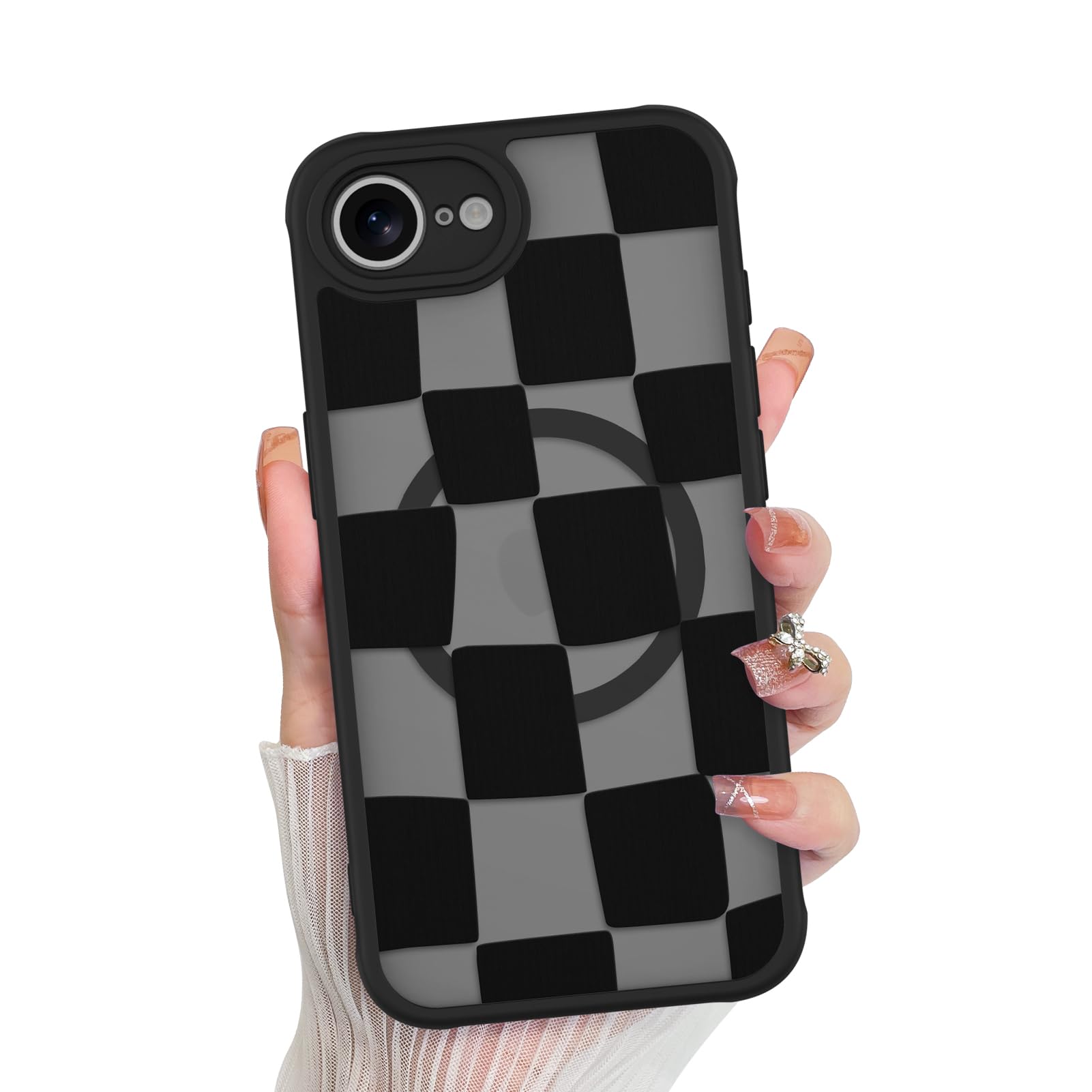 Foto 2 pulgar | Funda De Teléfono Kanghar Para Iphone 16e, Estética Mate A Cuadros - Venta Internacional.