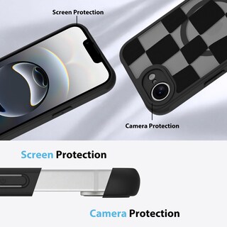 Foto 5 | Funda De Teléfono Kanghar Para Iphone 16e, Estética Mate A Cuadros - Venta Internacional.