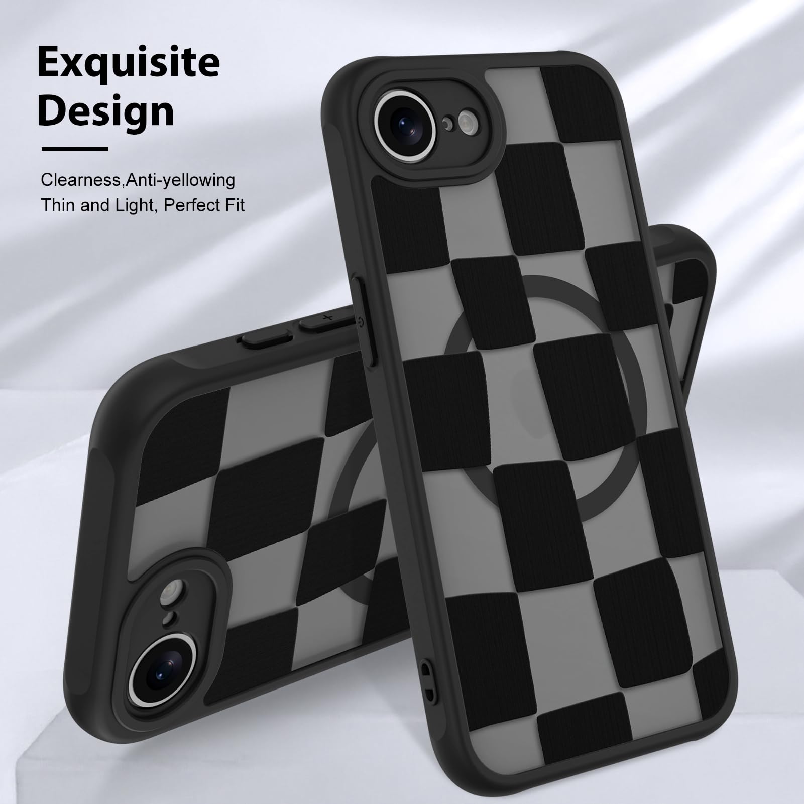 Foto 7 pulgar | Funda De Teléfono Kanghar Para Iphone 16e, Estética Mate A Cuadros - Venta Internacional.