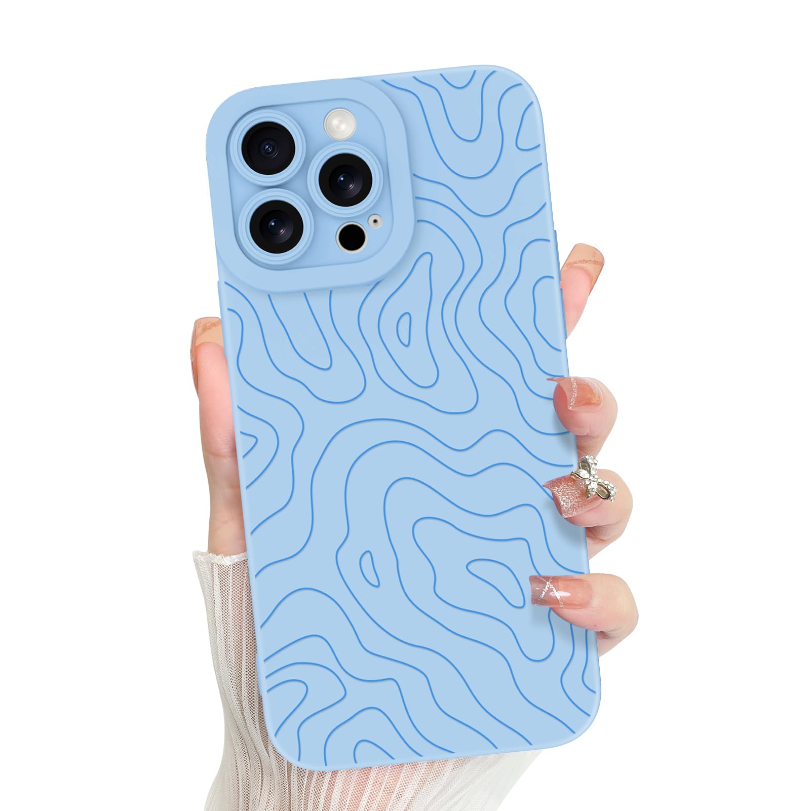 Foto 2 pulgar | Funda De Teléfono Mzelq Para Iphone 16 Pro Max Silicone - Azul - Venta Internacional.