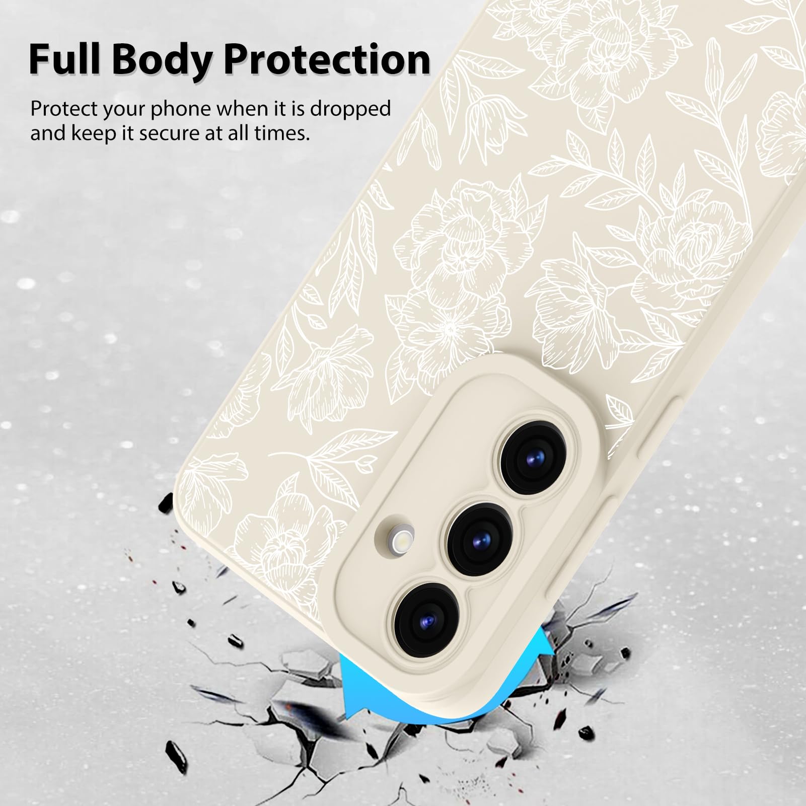 Foto 3 pulgar | Funda De Teléfono Mzelq Con Flores Florales De Silicona Para Samsung S25 Plus - Venta Internacional.