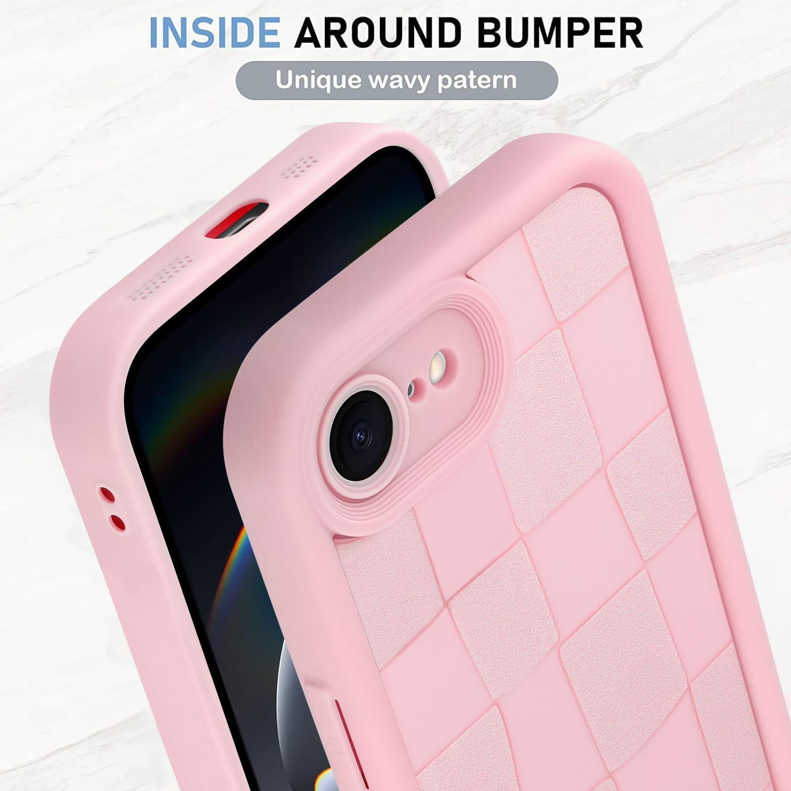 Foto 5 pulgar | Funda De Teléfono Kanghar Compatible Con Iphone 16e De Silicona Rosa - Venta Internacional.