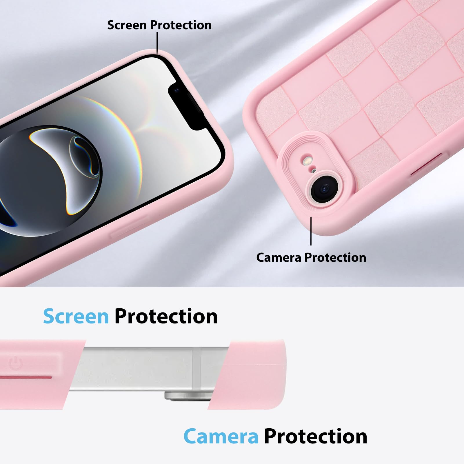 Foto 6 pulgar | Funda De Teléfono Kanghar Compatible Con Iphone 16e De Silicona Rosa - Venta Internacional.