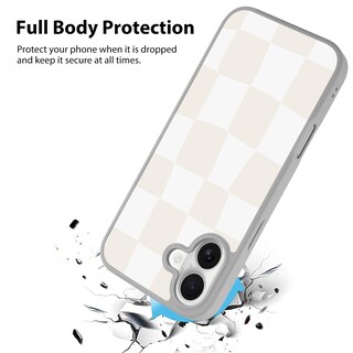 Foto 2 | Funda De Teléfono Kanghar Para Iphone 16, Estética A Cuadros, Gris Y Blanco - Venta Internacional.