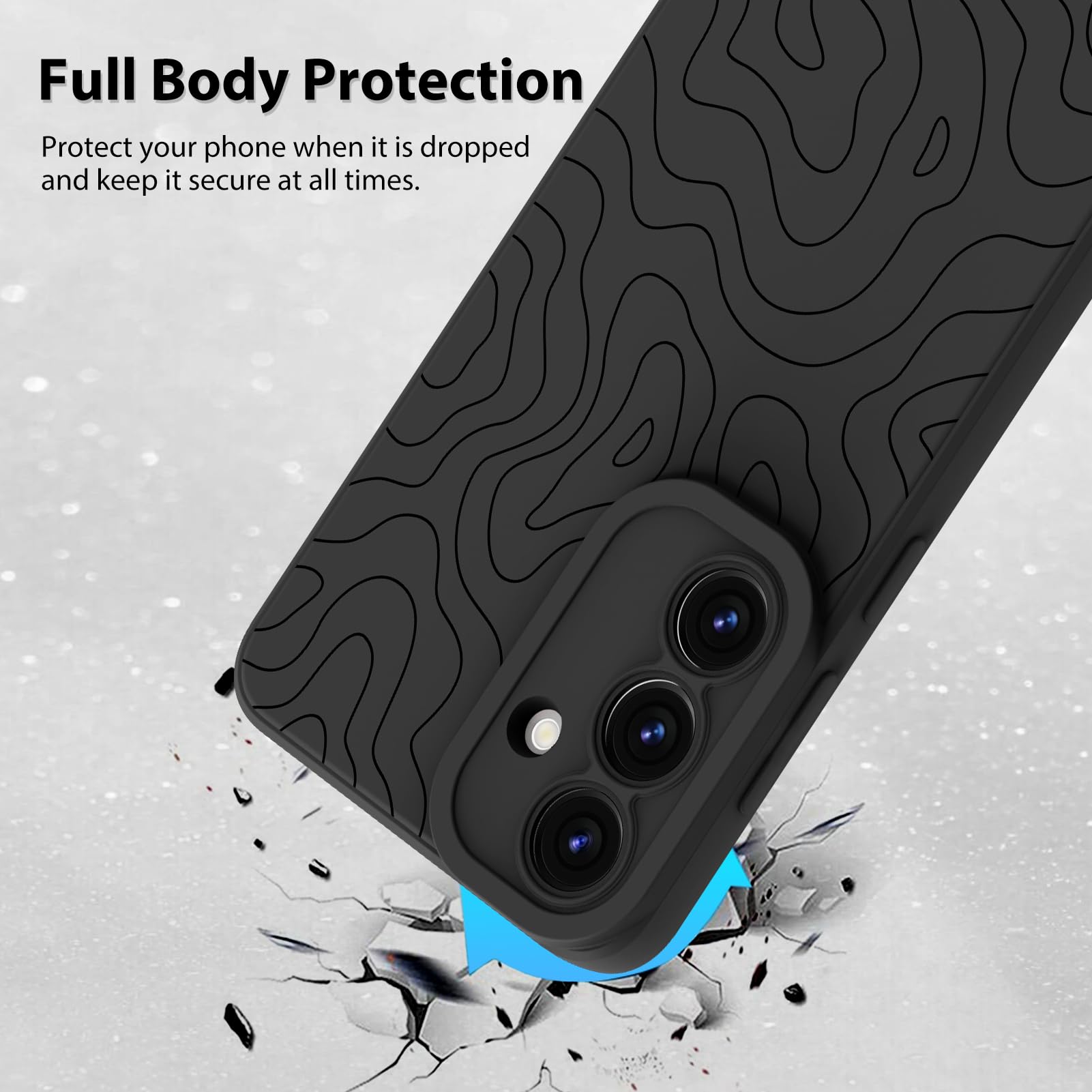 Foto 3 pulgar | Funda De Teléfono Mzelq Silicone Wave Ripple Para Samsung S25 Plus - Venta Internacional.