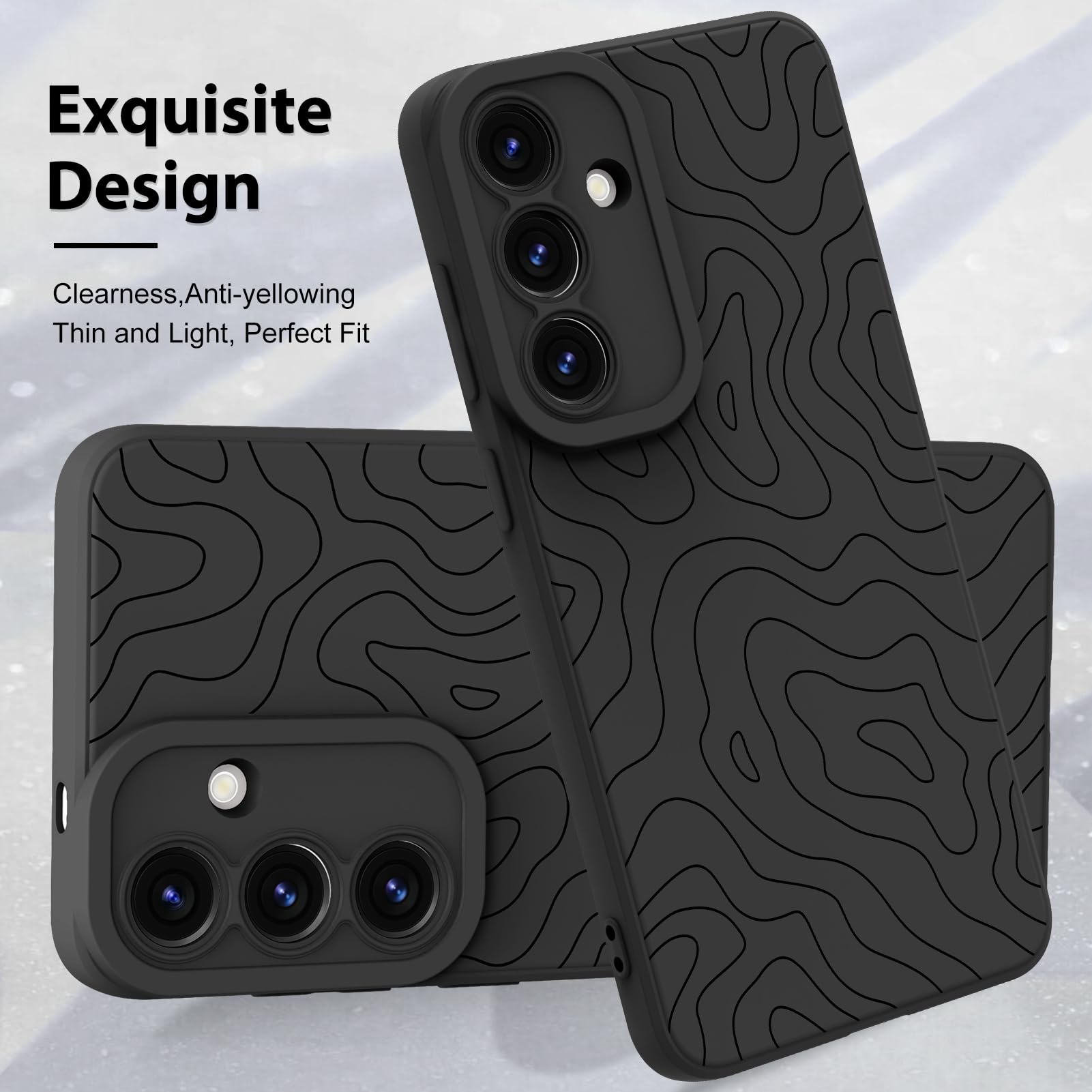 Foto 4 pulgar | Funda De Teléfono Mzelq Silicone Wave Ripple Para Samsung S25 Plus - Venta Internacional.