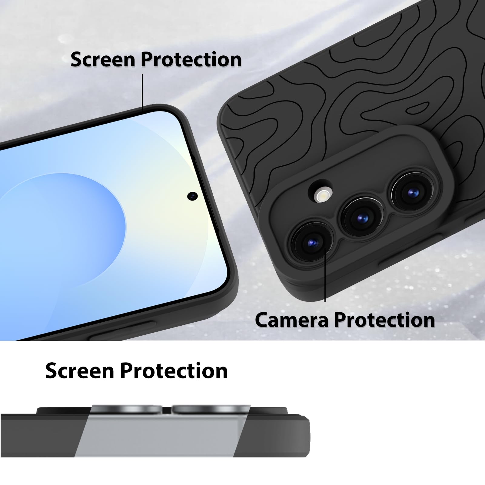Foto 5 pulgar | Funda De Teléfono Mzelq Silicone Wave Ripple Para Samsung S25 Plus - Venta Internacional.